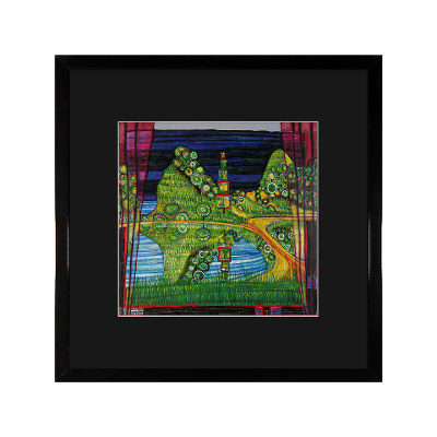 Bild Hundertwasser Schwarz-Bunt