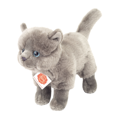 Plüschtier Kartäuser Katze stehend, ca. 20 cm Grau Plüschtier Kartäuser Katze stehend, ca. 20 cm Grau