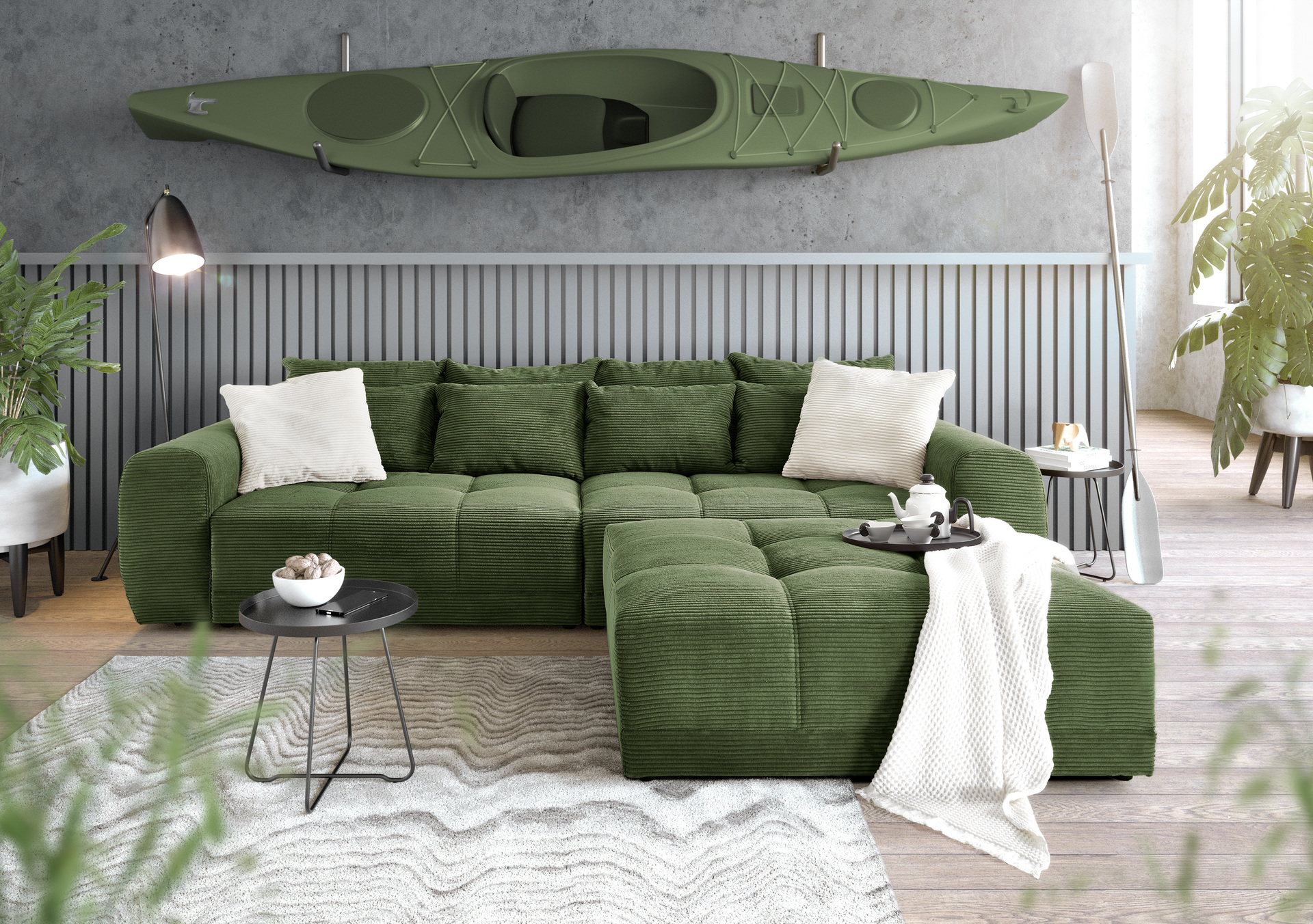 Bigsofa Janni Bezug Cord Grün Bigsofa Janni Bezug Cord Grün