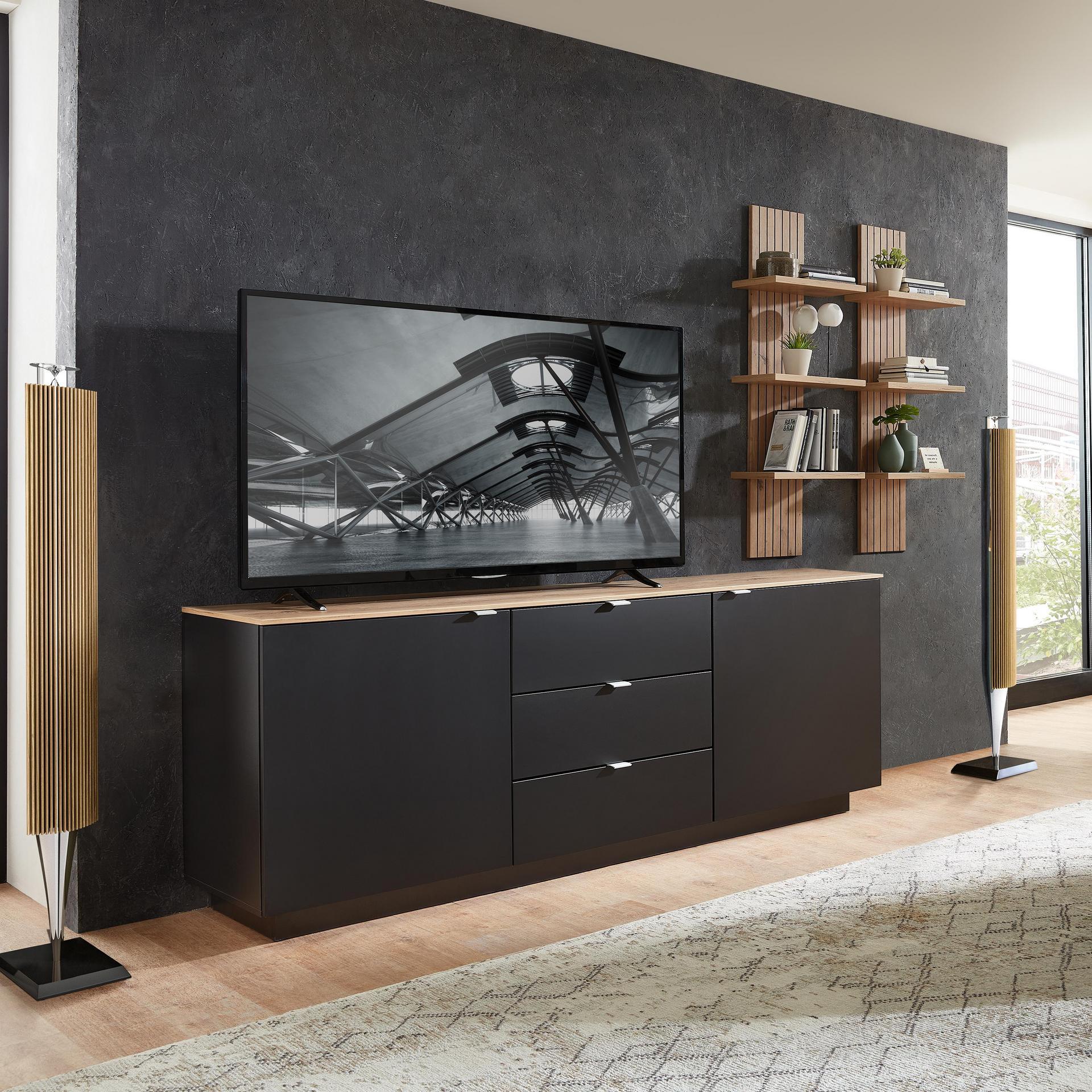 Wohnwand Core 3-teilig Schwarz 44*230*200 Wohnwand Core 3-teilig Schwarz 44*230*200