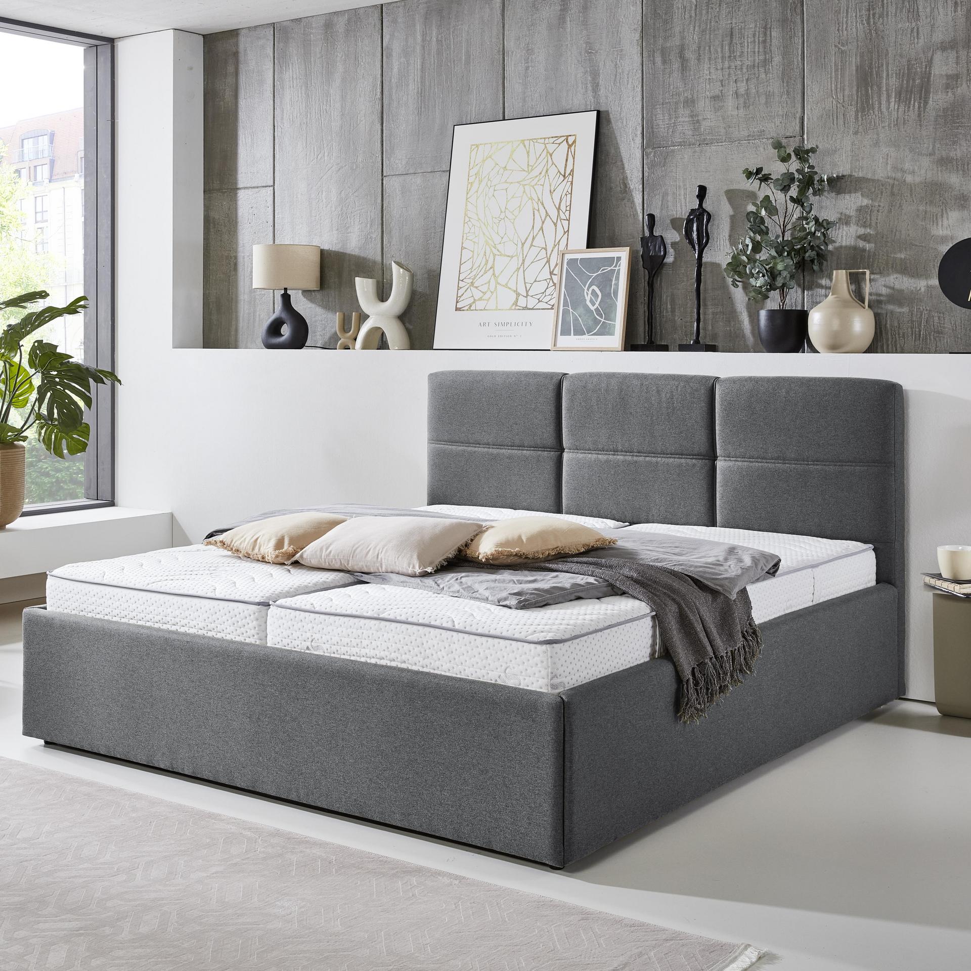 Polsterbett Duisburg Bezug Grey 140x200 cm Polsterbett Duisburg Bezug Grey 140x200 cm