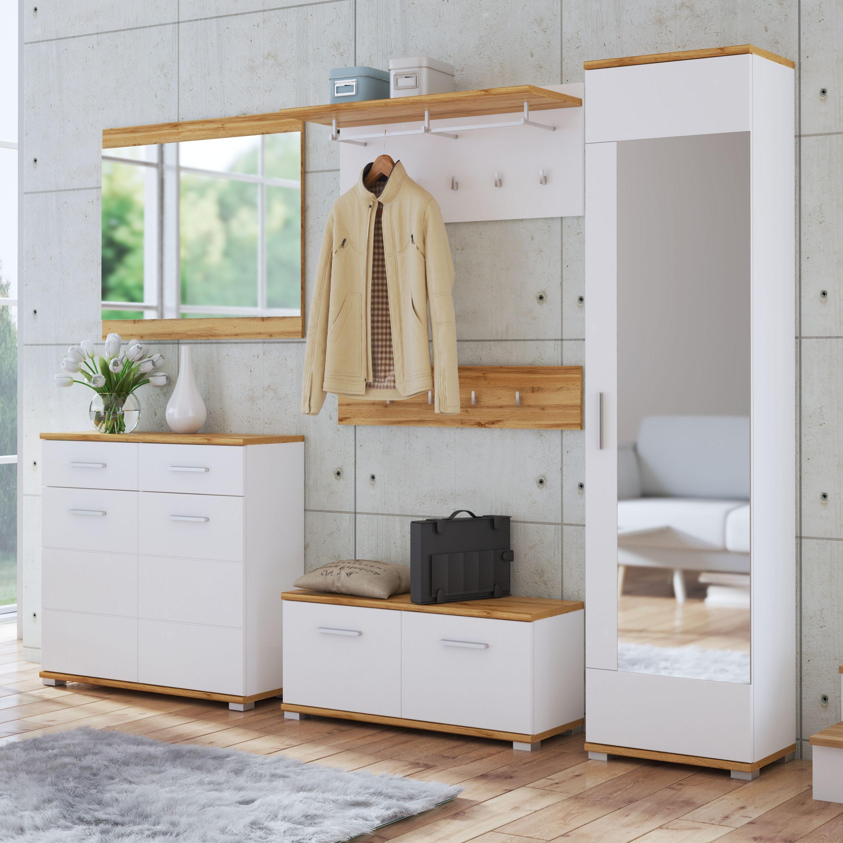 Garderoben-Set Holga 6-teilig Weiß Garderoben-Set Holga 6-teilig Weiß