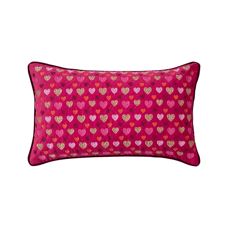 Kissenhülle Hearts Dark Pink 30x50cm