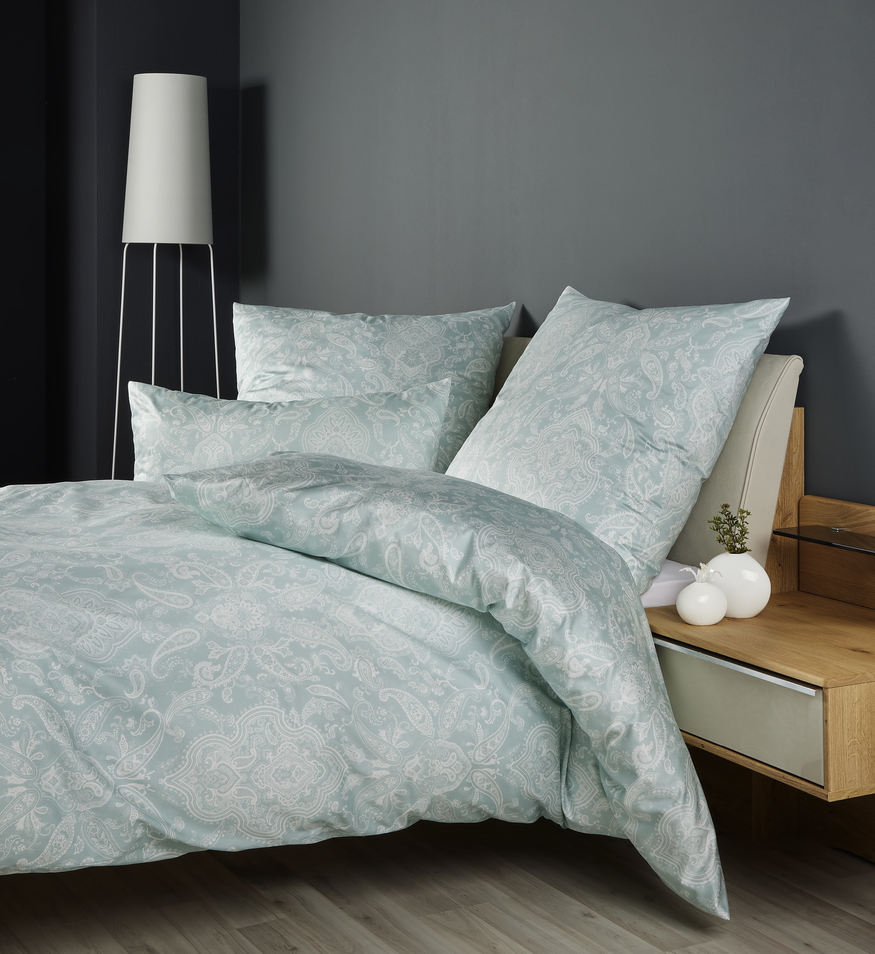 Satin Bettwäsche Milano Grün-Türkis 135x200cm Satin Bettwäsche Milano Grün-Türkis 135x200cm