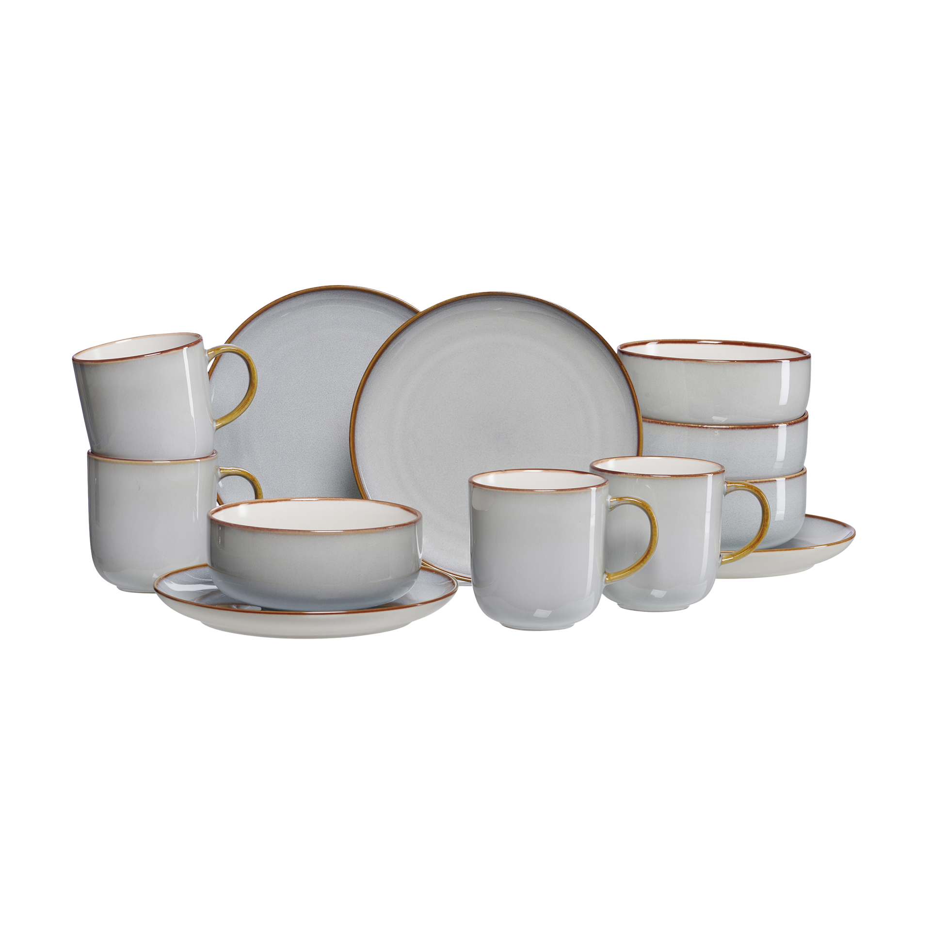 Geschirr-Set Portofino 12-teilig Grau