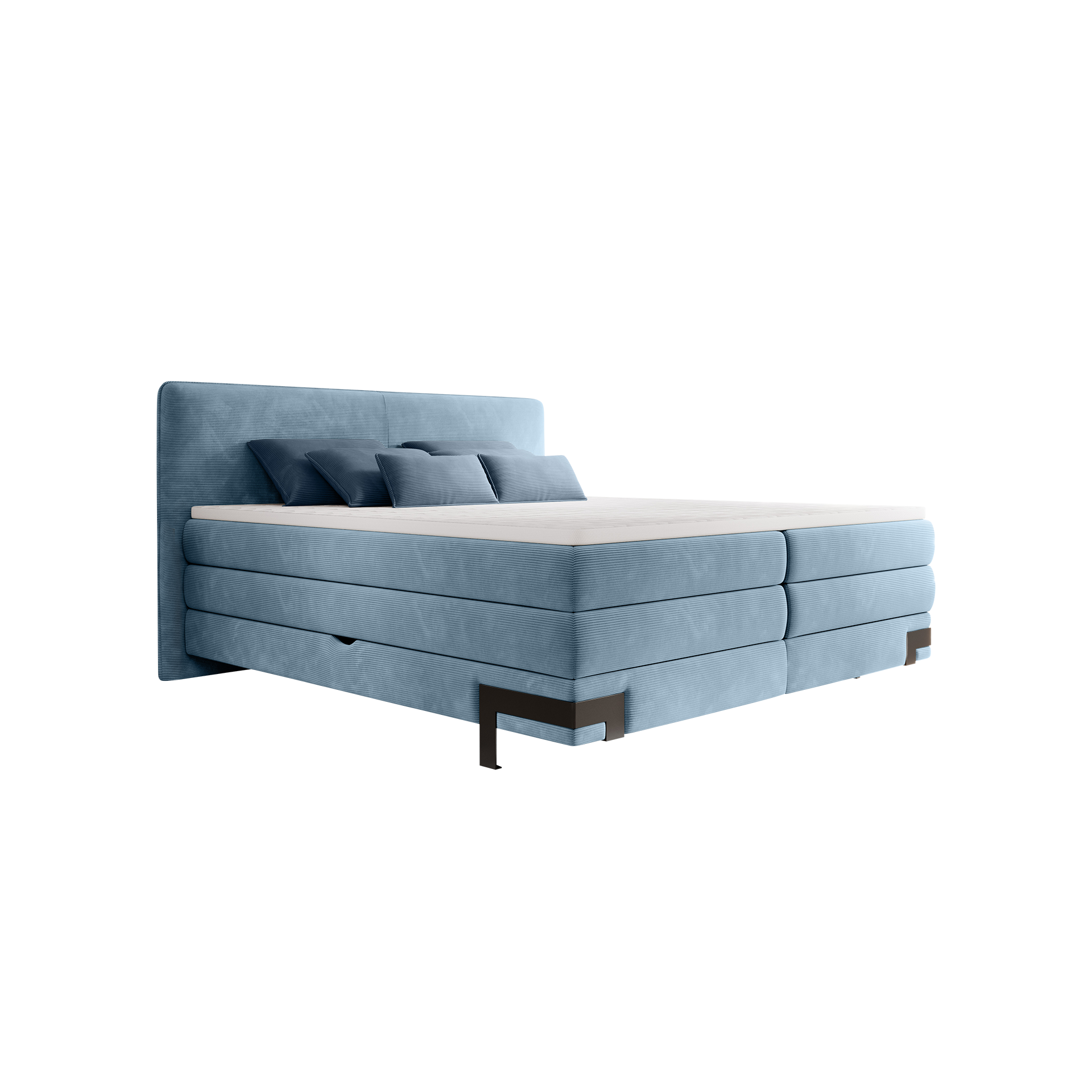 Boxspringbett Valerie Gestell Hellblau Fuß Schwarz 140x200 cm Boxspringbett Valerie Gestell Hellblau Fuß Schwarz 140x200 cm