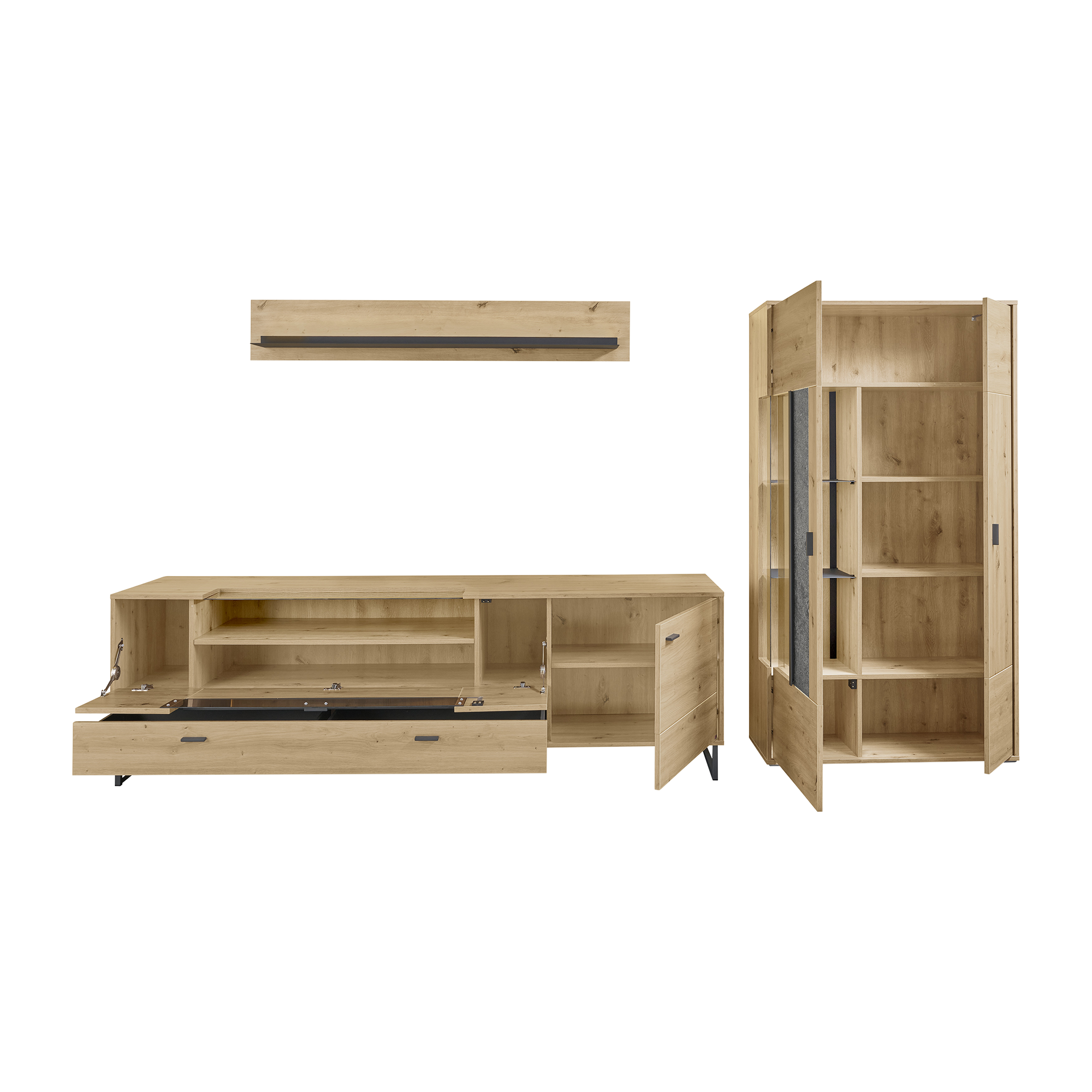 set one by Musterring Wohnwand Deltona Eichefarben set one by Musterring Wohnwand Deltona Eichefarben