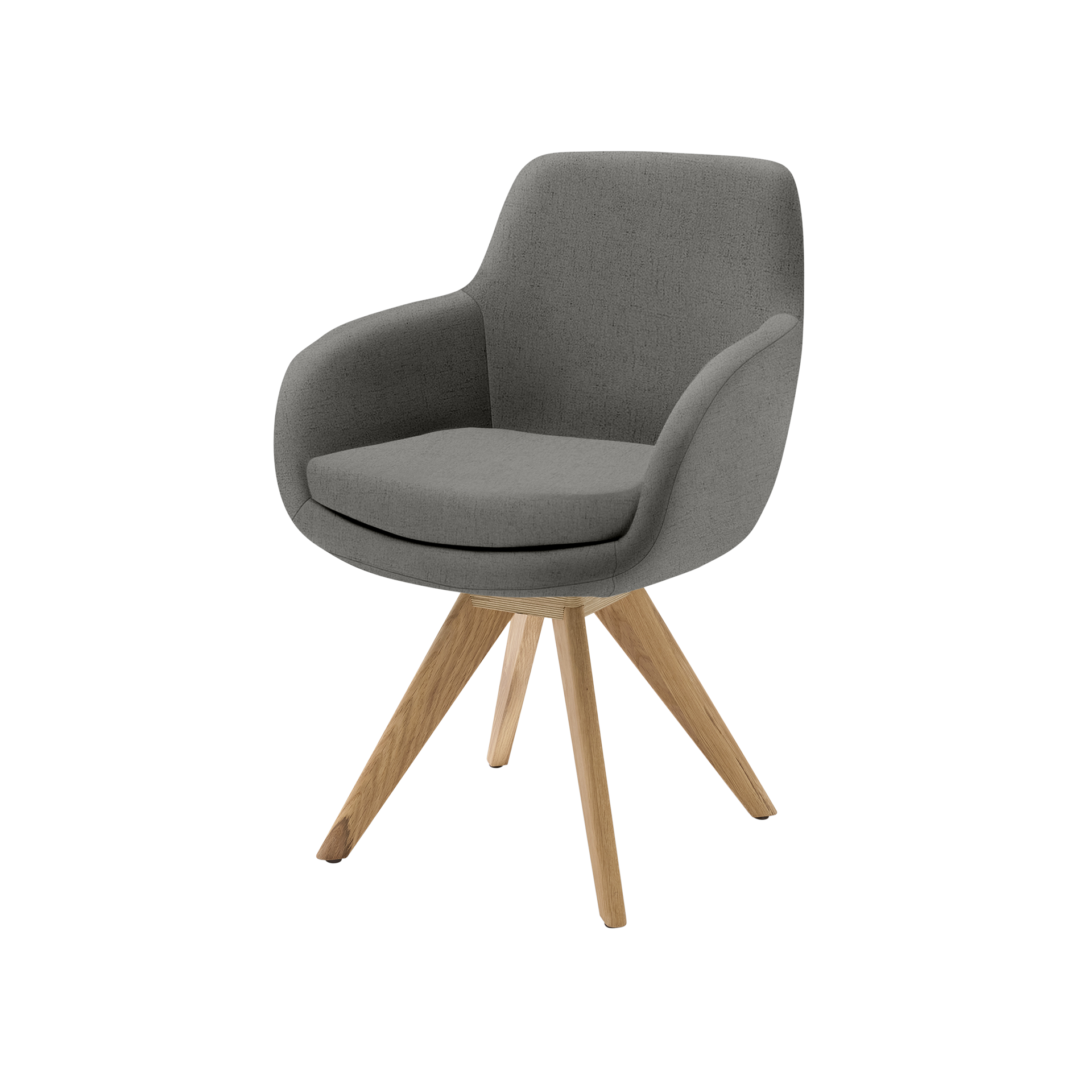 Musterring Armlehnstuhl Tavia Bezug Florida grey Gestell Eichefarben Musterring Armlehnstuhl Tavia Bezug Florida grey Gestell Eichefarben