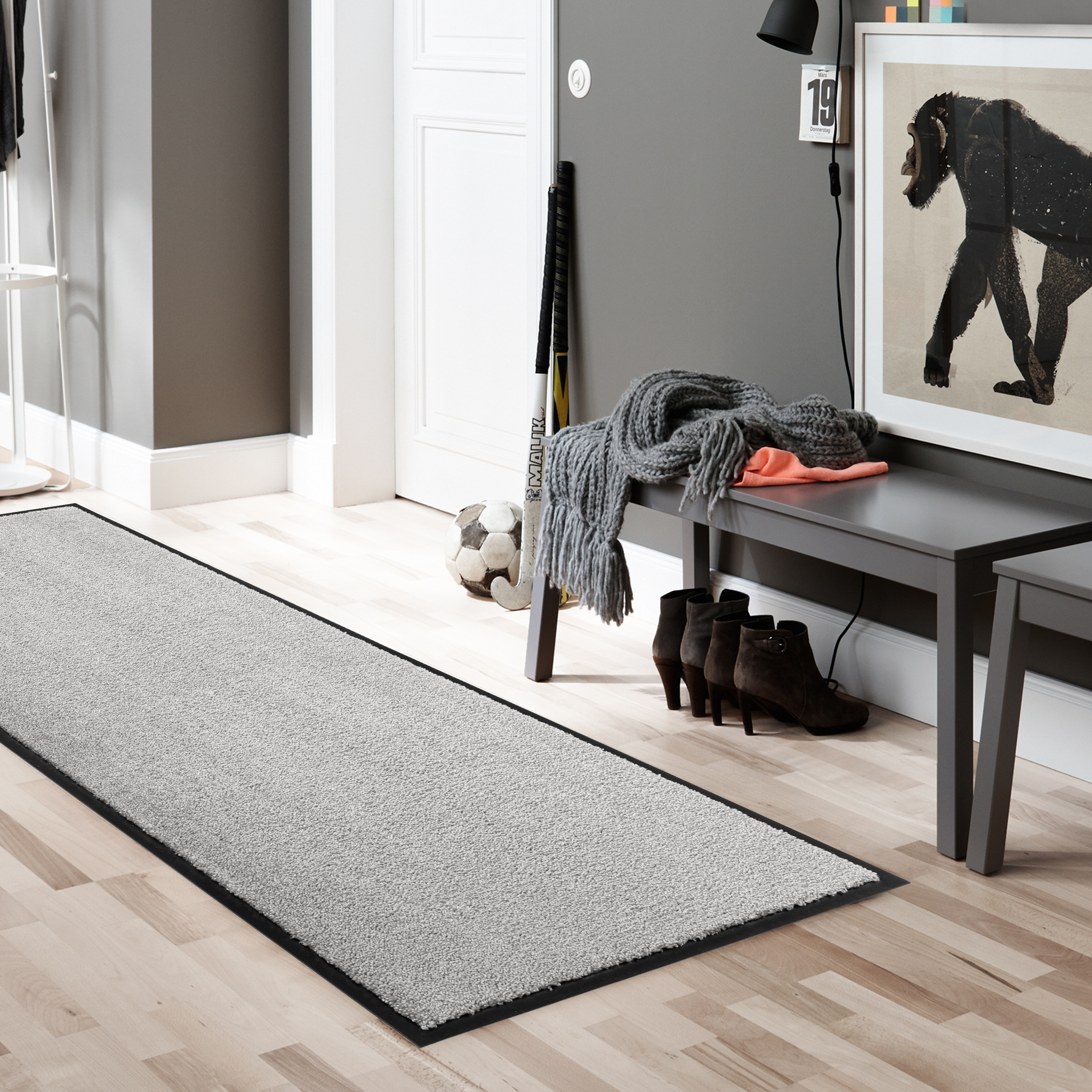 SCHÖNER WOHNEN-Kollektion Fußmatte Miami 67x150 Grau uni SCHÖNER WOHNEN-Kollektion Fußmatte Miami 67x150 Grau uni