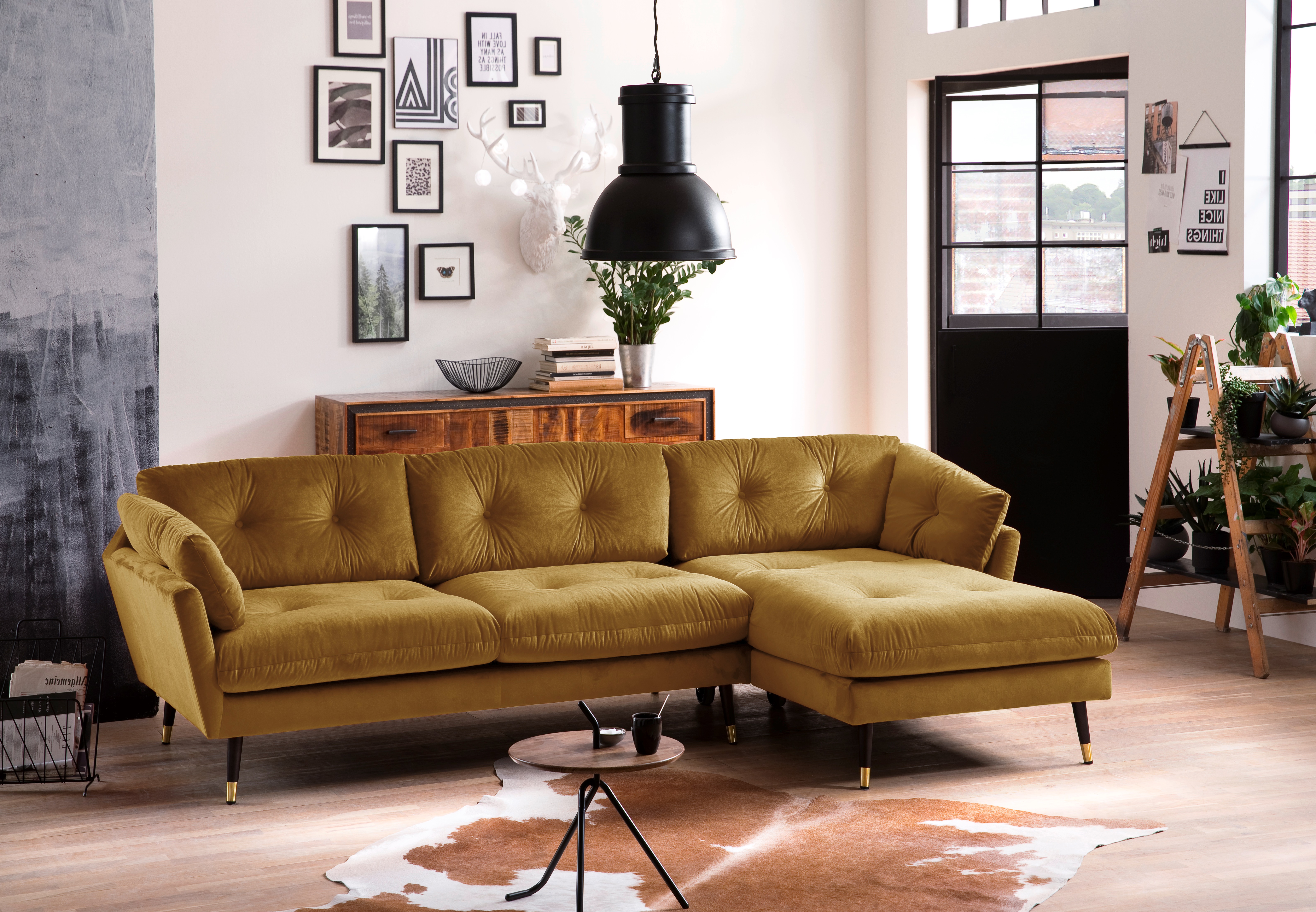 Ecksofa Jamaica Gold Ottomane rechts Ecksofa Jamaica Gold Ottomane rechts