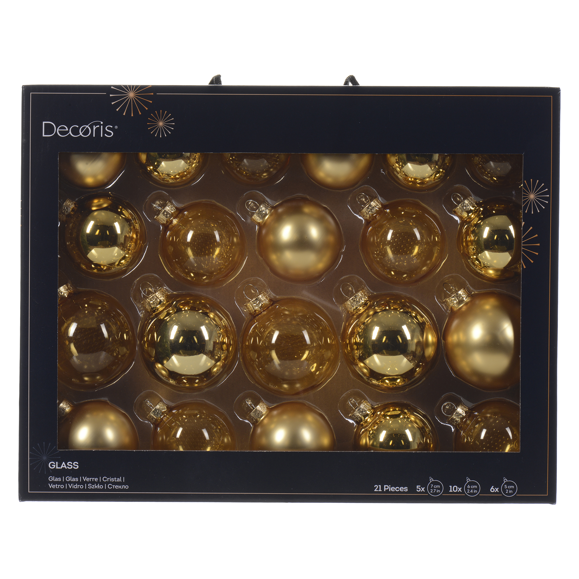 Weihnachtskugeln Berre Glamour hell gold