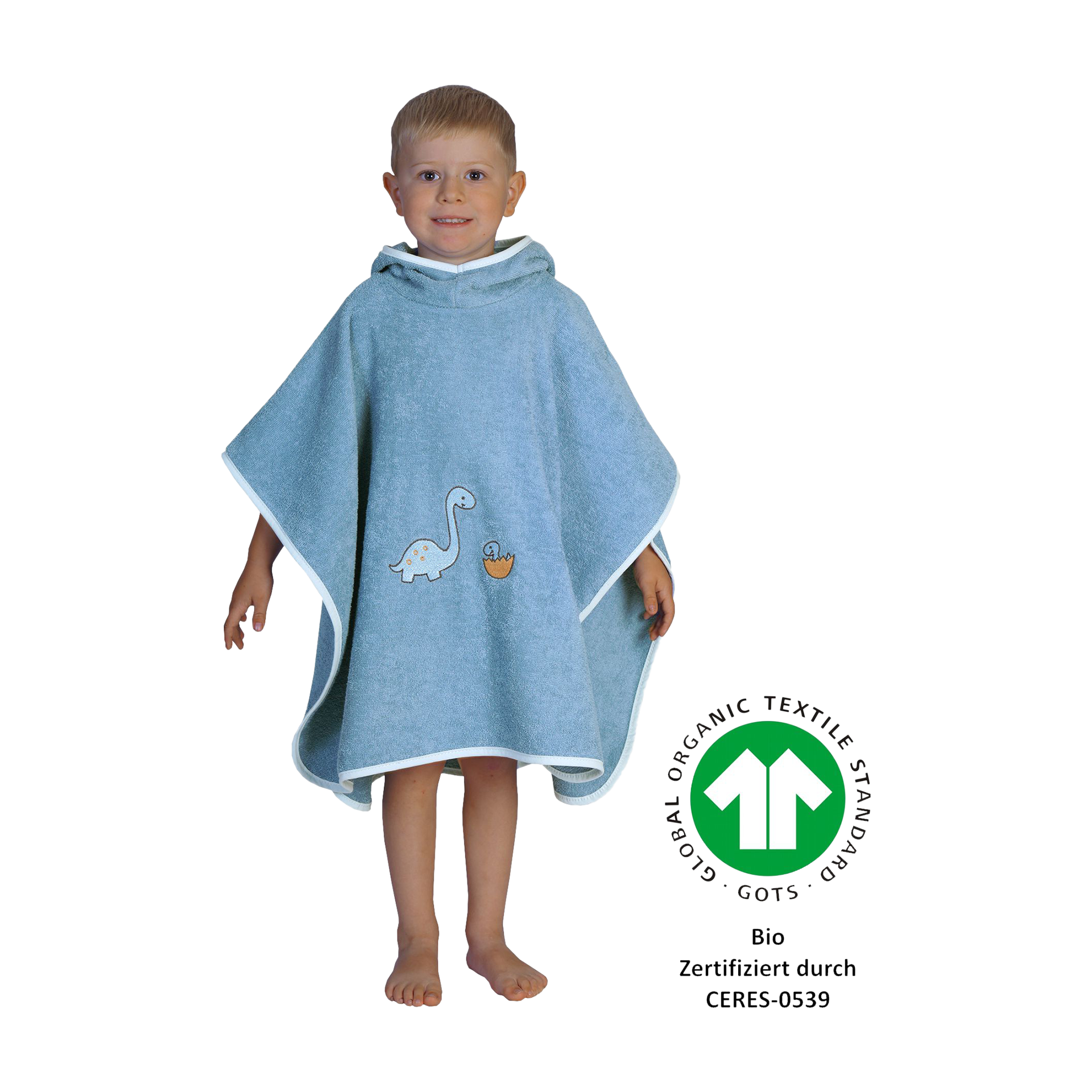 Poncho Dinofamilie blau blau Poncho Dinofamilie blau blau