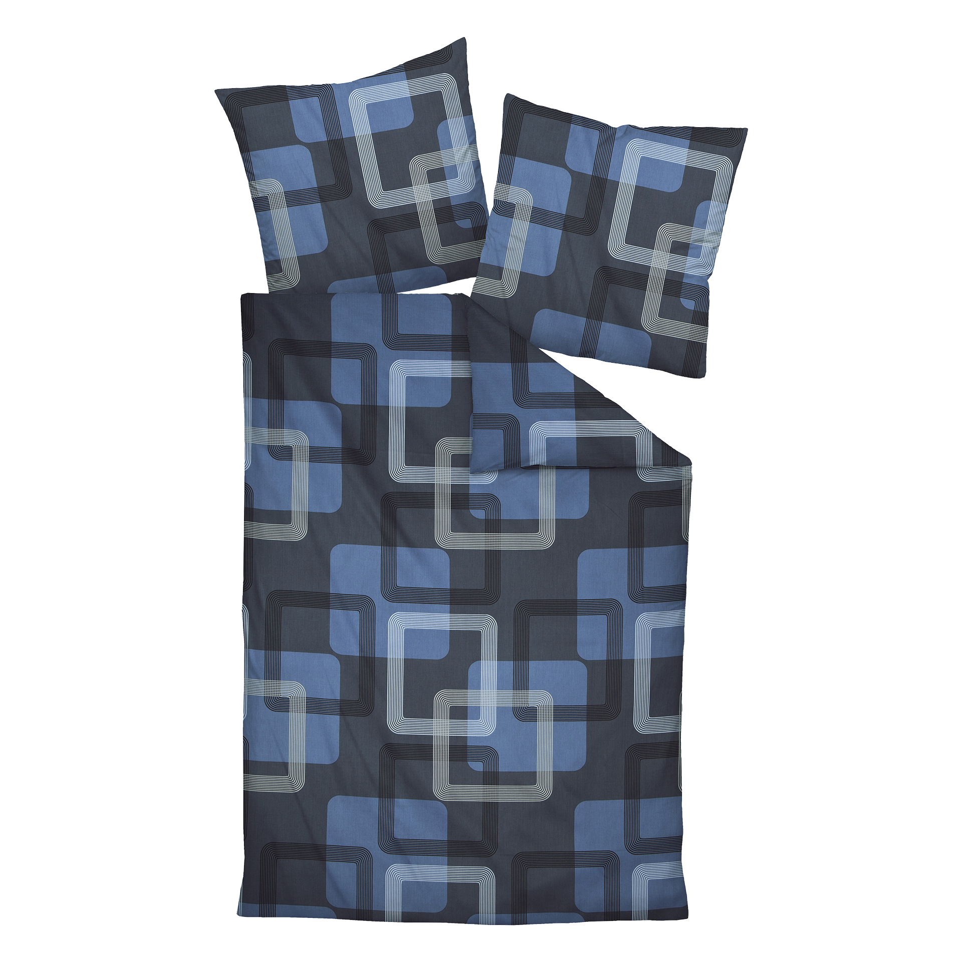 Satin Bettwäsche J. D. denimblau 155x220cm