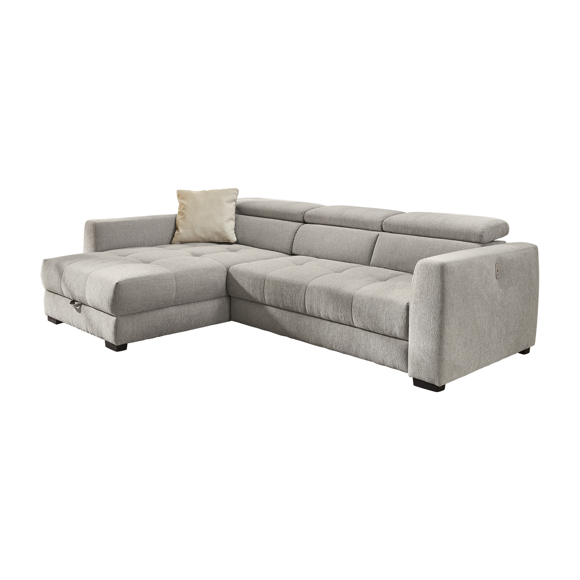 Ecksofa San Marino Grau Sitztiefe motorisch verstellbar Ecksofa San Marino Grau Sitztiefe motorisch verstellbar