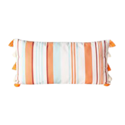 Kissen Tira Orange-Blau-Weiß cm