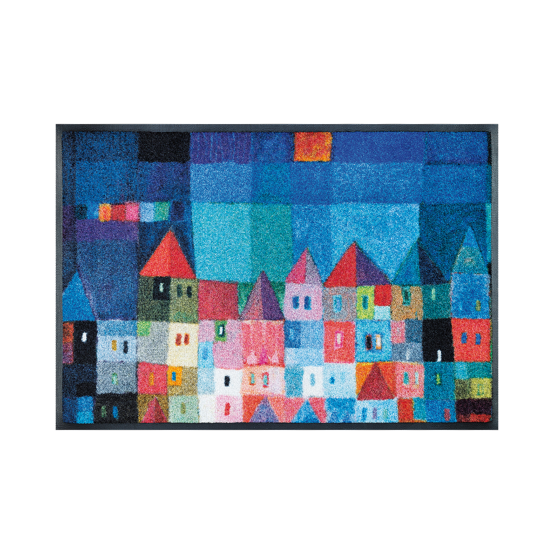 Fußmatte Colourful Houses 50x75 Blau Bunt
