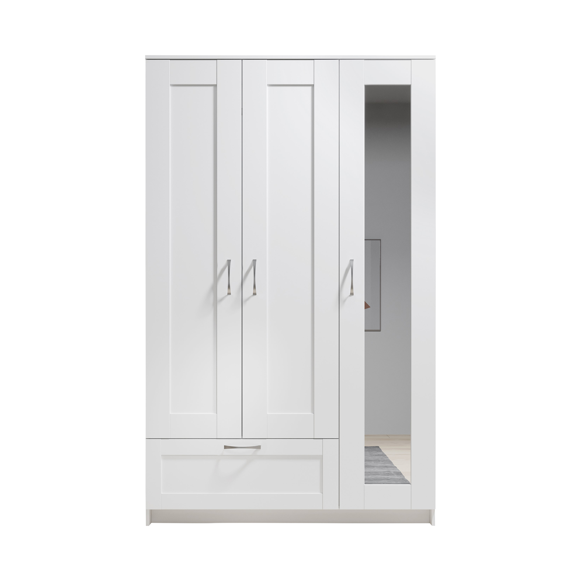 Drehtürenschrank Luvin 3-türig Weiß 50*117*190 Drehtürenschrank Luvin 3-türig Weiß 50*117*190