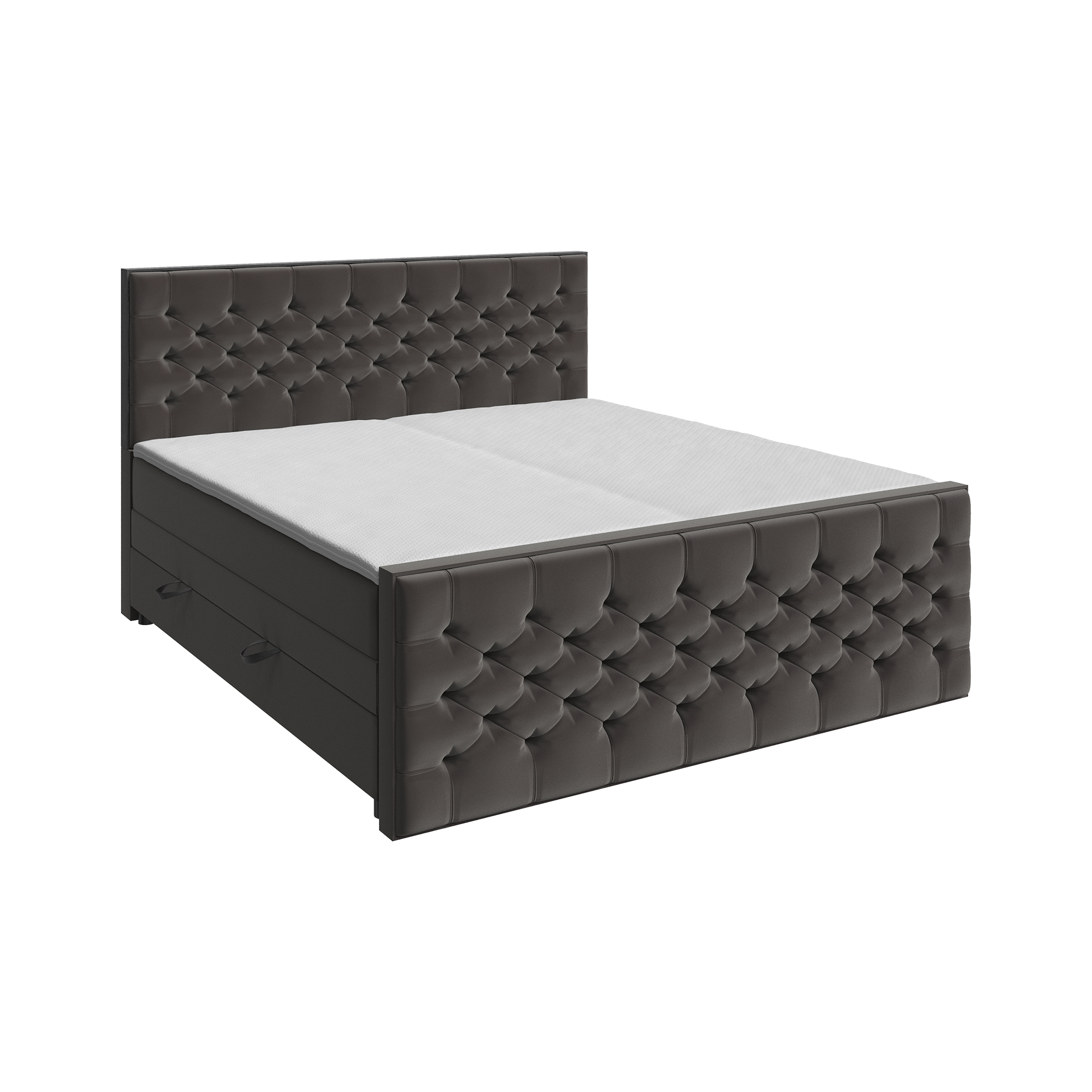 Boxspringbett Lanciano Max Grau 200x200 cm Boxspringbett Lanciano Max Grau 200x200 cm
