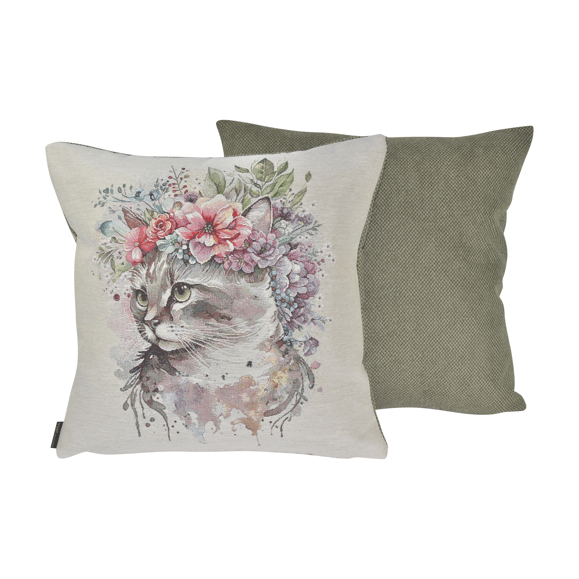 Kissenhülle Fantasie Katze Mehrfarbig 45x45cm Kissenhülle Fantasie Katze Mehrfarbig 45x45cm