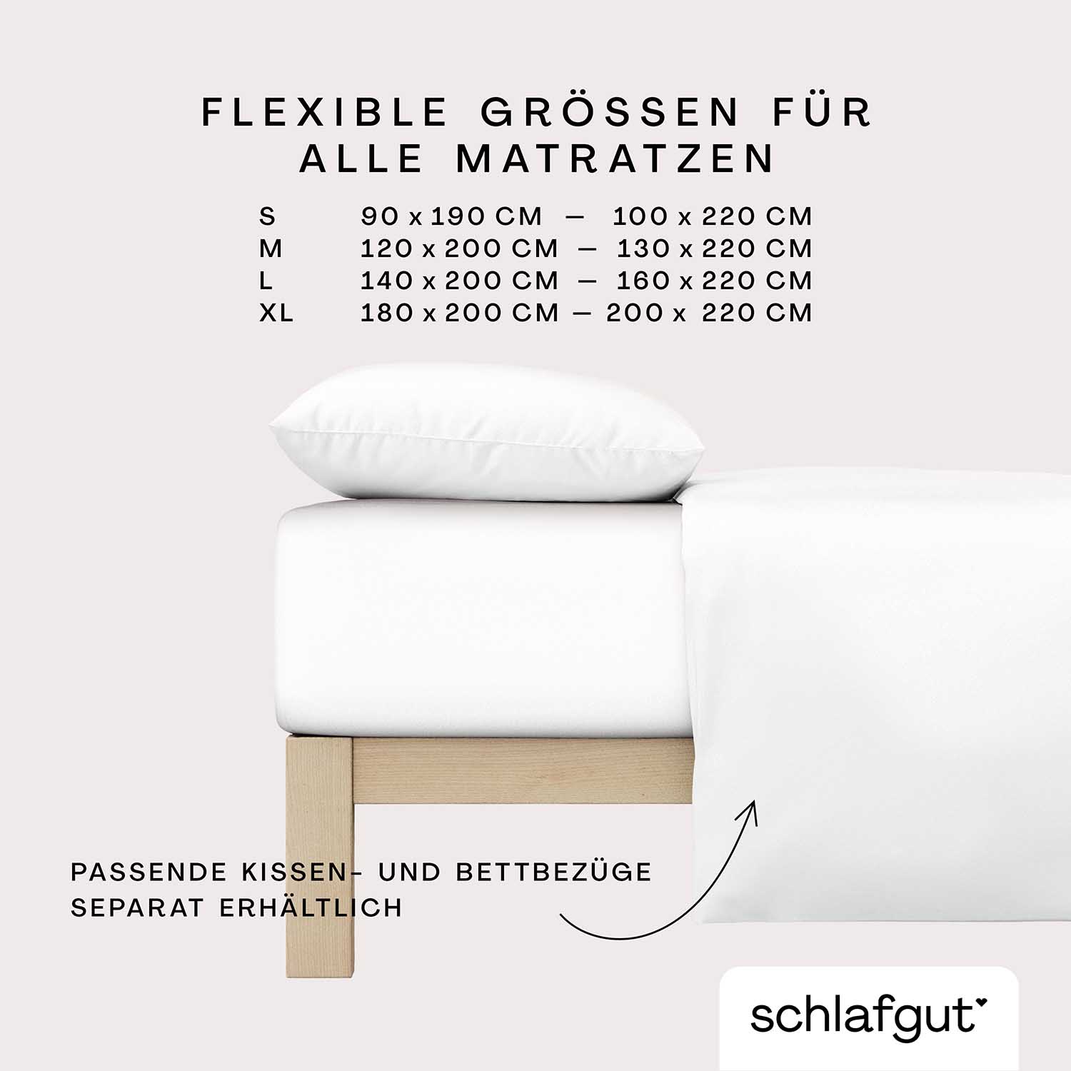 Spannbetttuch 90-100x200-220cm New White Spannbetttuch 90-100x200-220cm New White