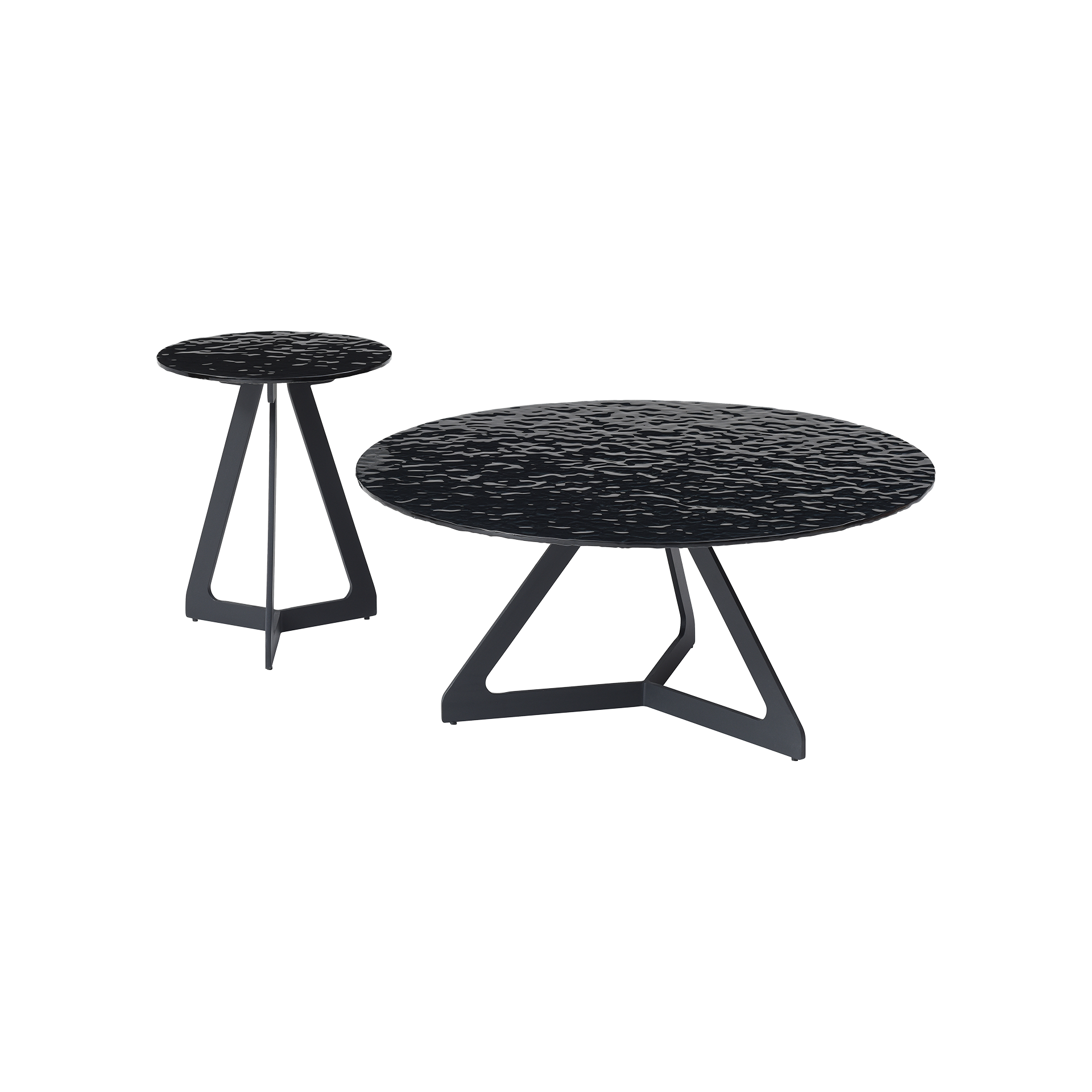 Couchtisch-Set Robbin 2-teilig Tischplatte Schwarz Gestell Schwarz Couchtisch-Set Robbin 2-teilig Tischplatte Schwarz Gestell Schwarz