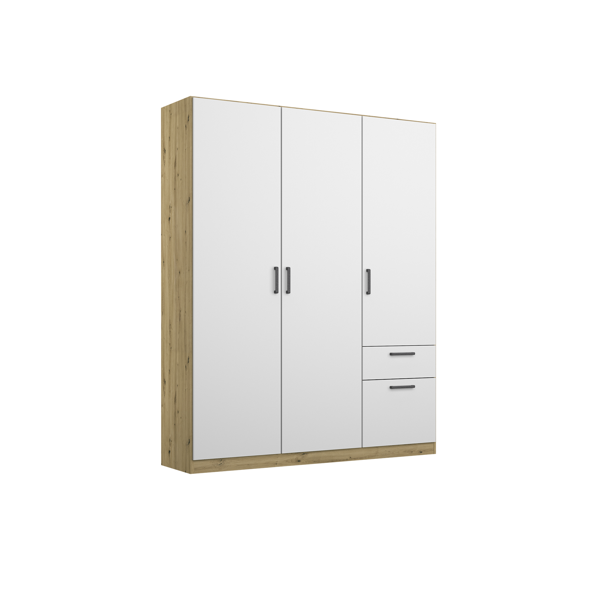 Drehtürenschrank Multiform 3-türig Weiß 54*136*197