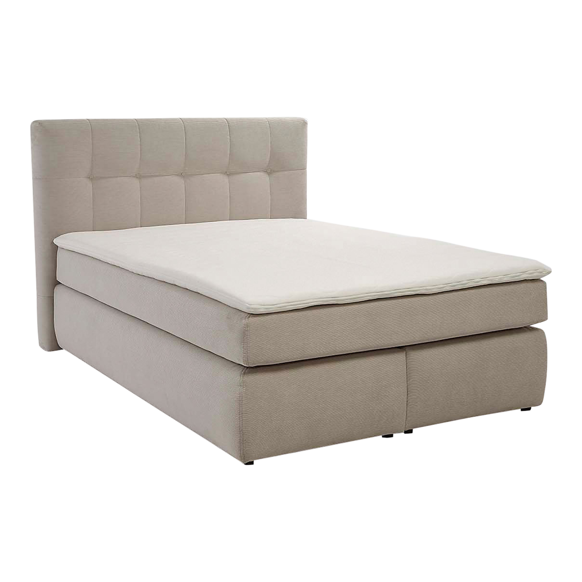 Boxspringbett Janah Beige 140x200 cm H4 - extra fest, ab ca. 110 kg H3 - fest, ab ca. 80 kg