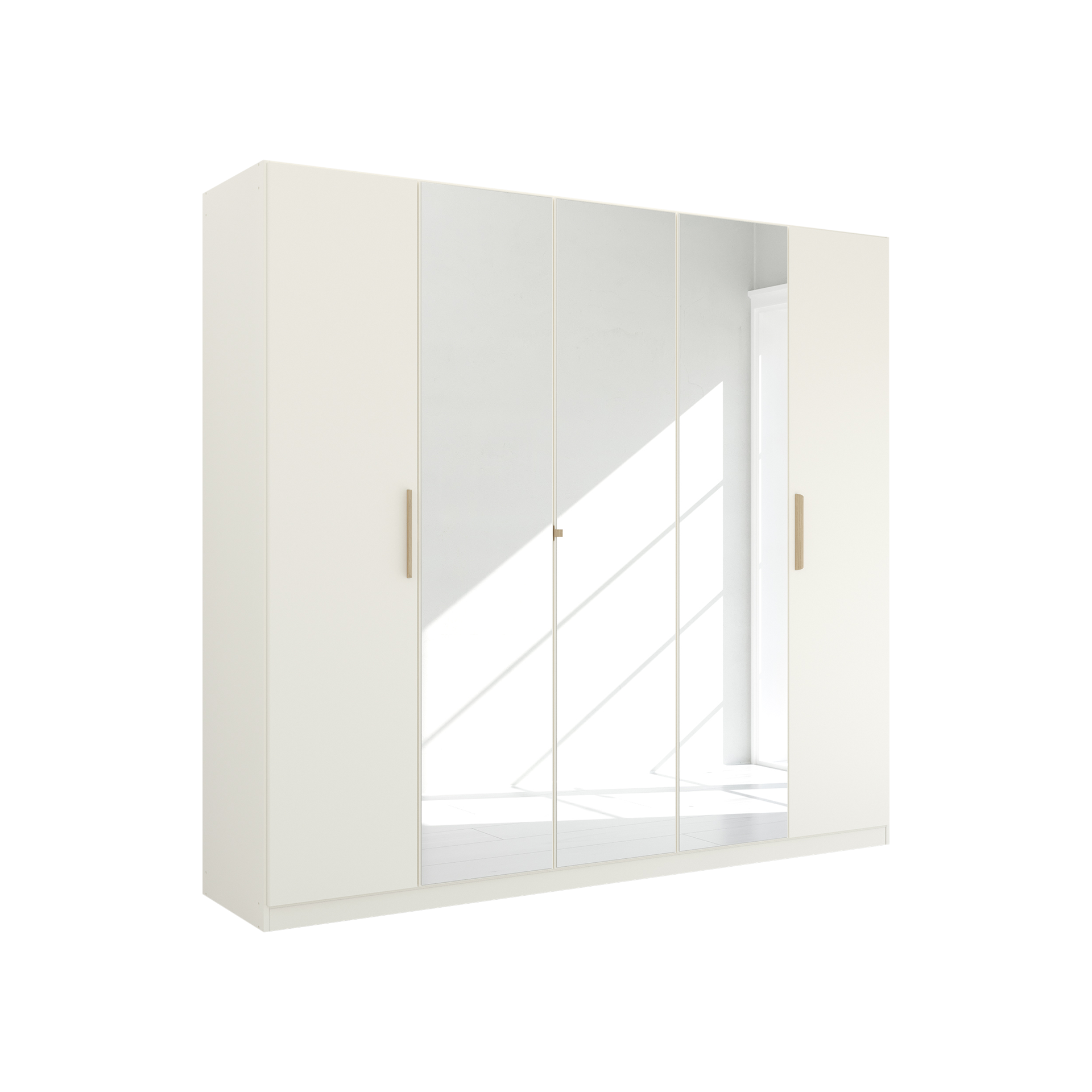 Drehtürenschrank Skandi 5-türig Weiß 54*226*210 Drehtürenschrank Skandi 5-türig Weiß 54*226*210