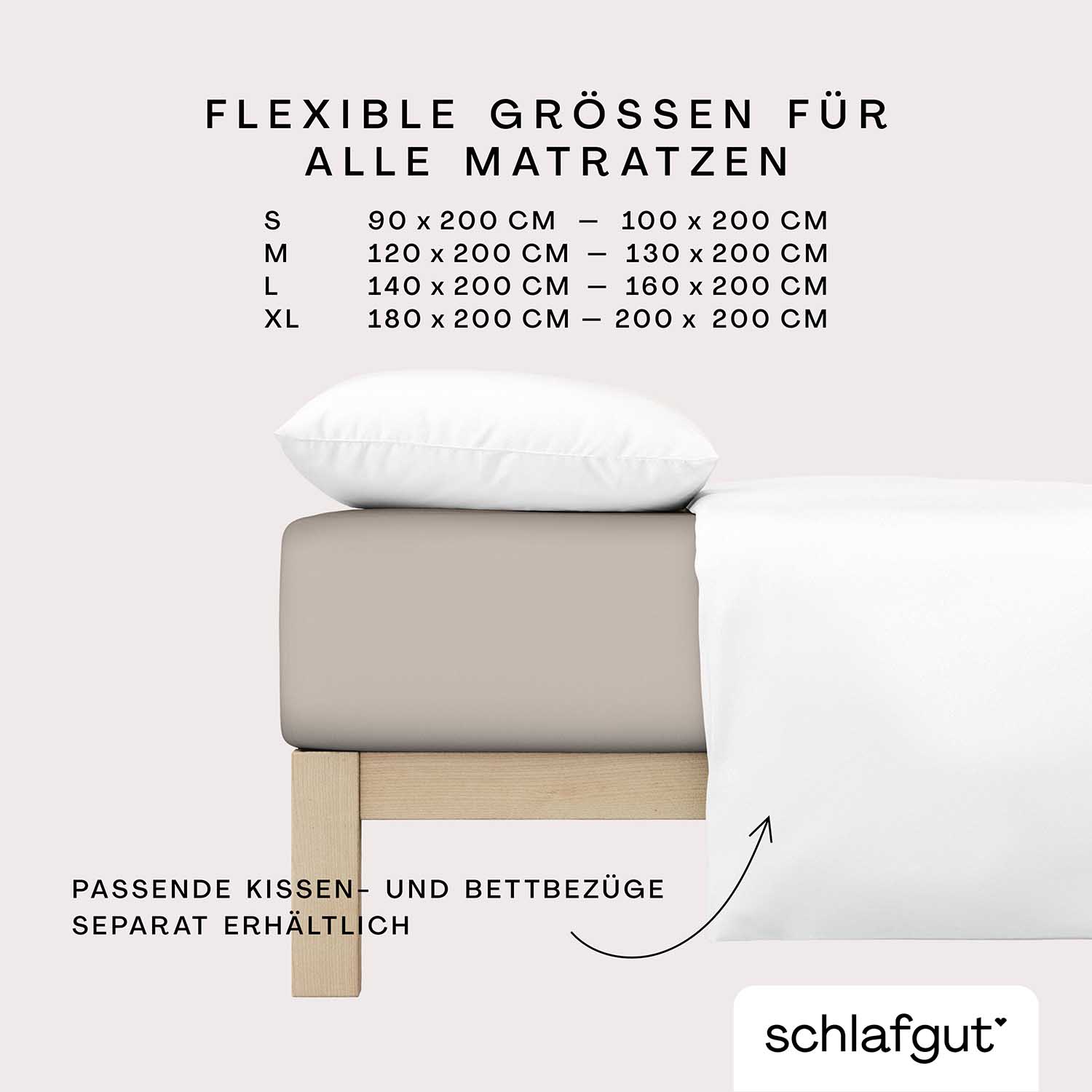 Spannbetttuch 120x200cm Sand-Mid Spannbetttuch 120x200cm Sand-Mid