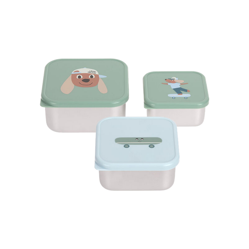 Lunchbox Tiny Team Dog Stainless Steel 3-teilig