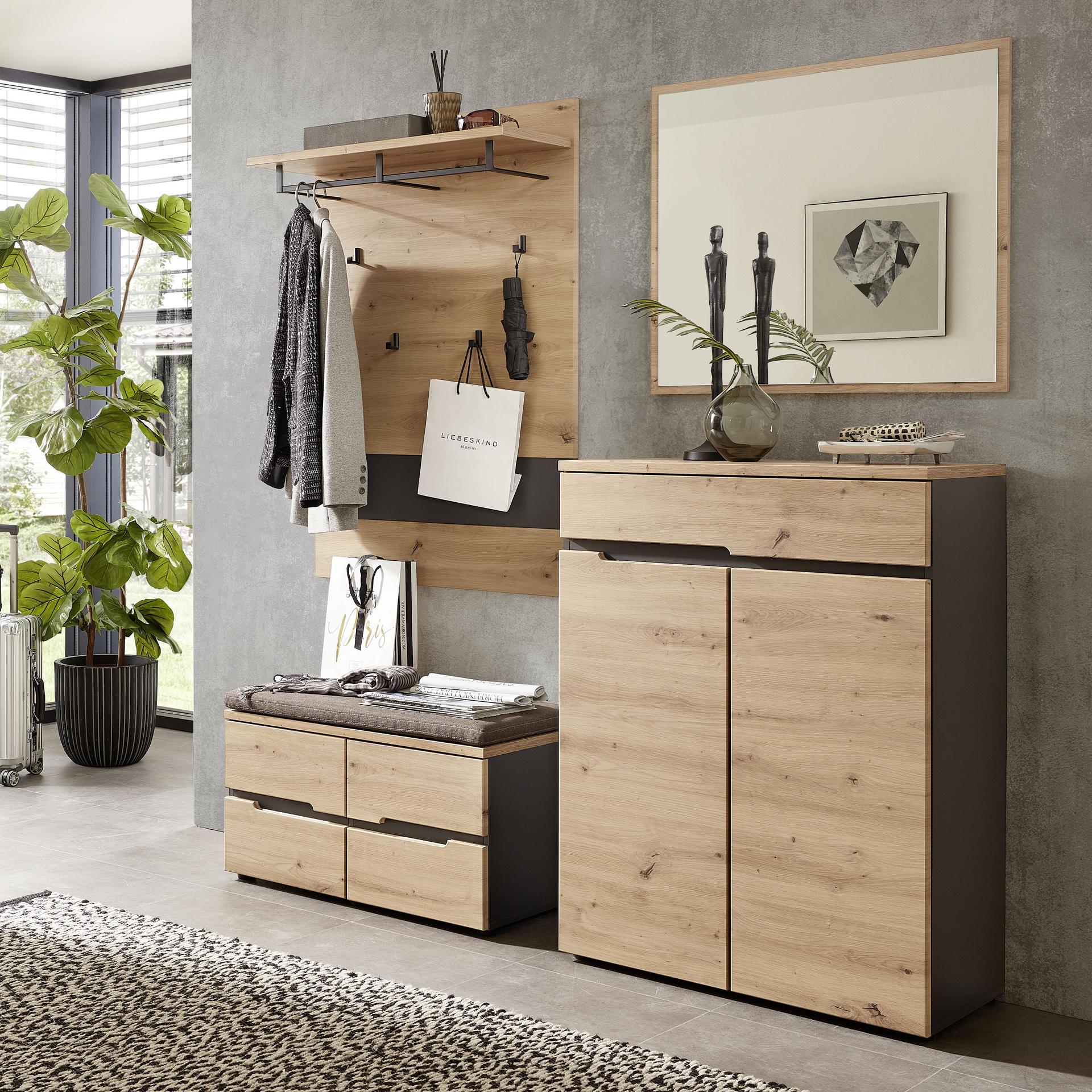 Novofurn Garderoben-Set Ilario 4-teilig Eichefarben Novofurn Garderoben-Set Ilario 4-teilig Eichefarben