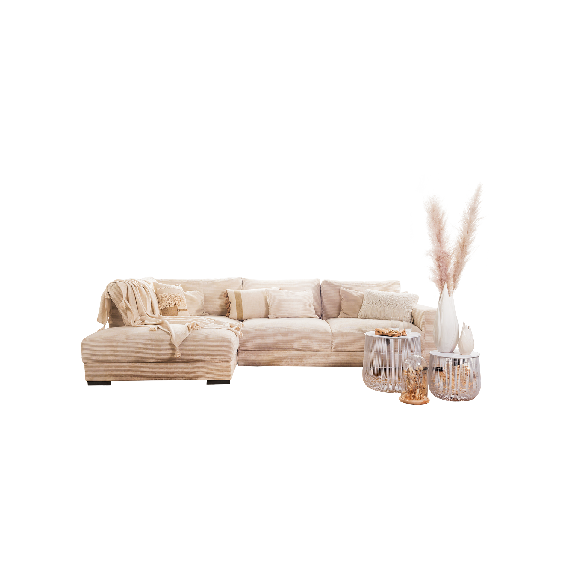Ecksofa Mirella Beige Ottomane links Ecksofa Mirella Beige Ottomane links