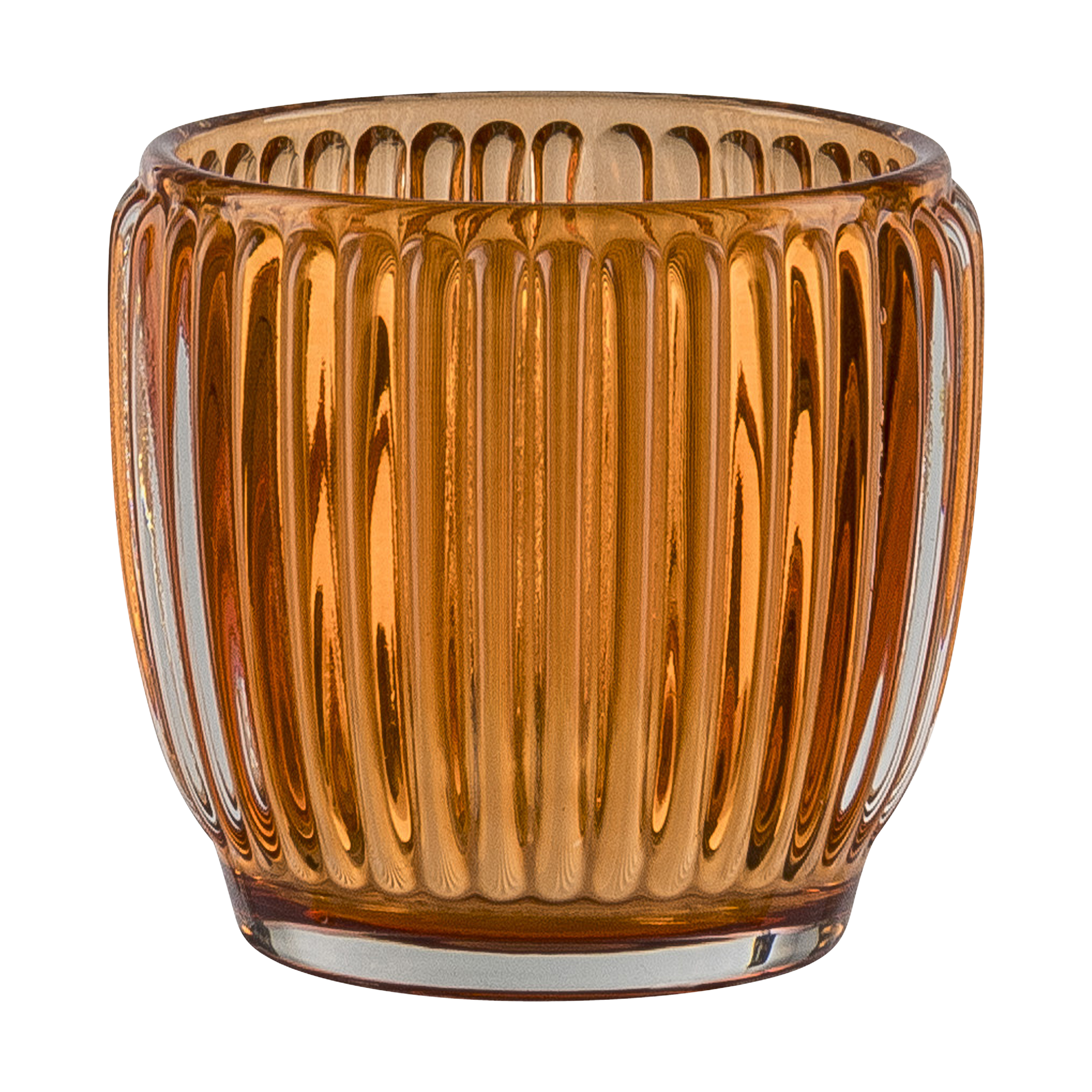 Teelichthalter Rillen Orange Teelichthalter Rillen Orange