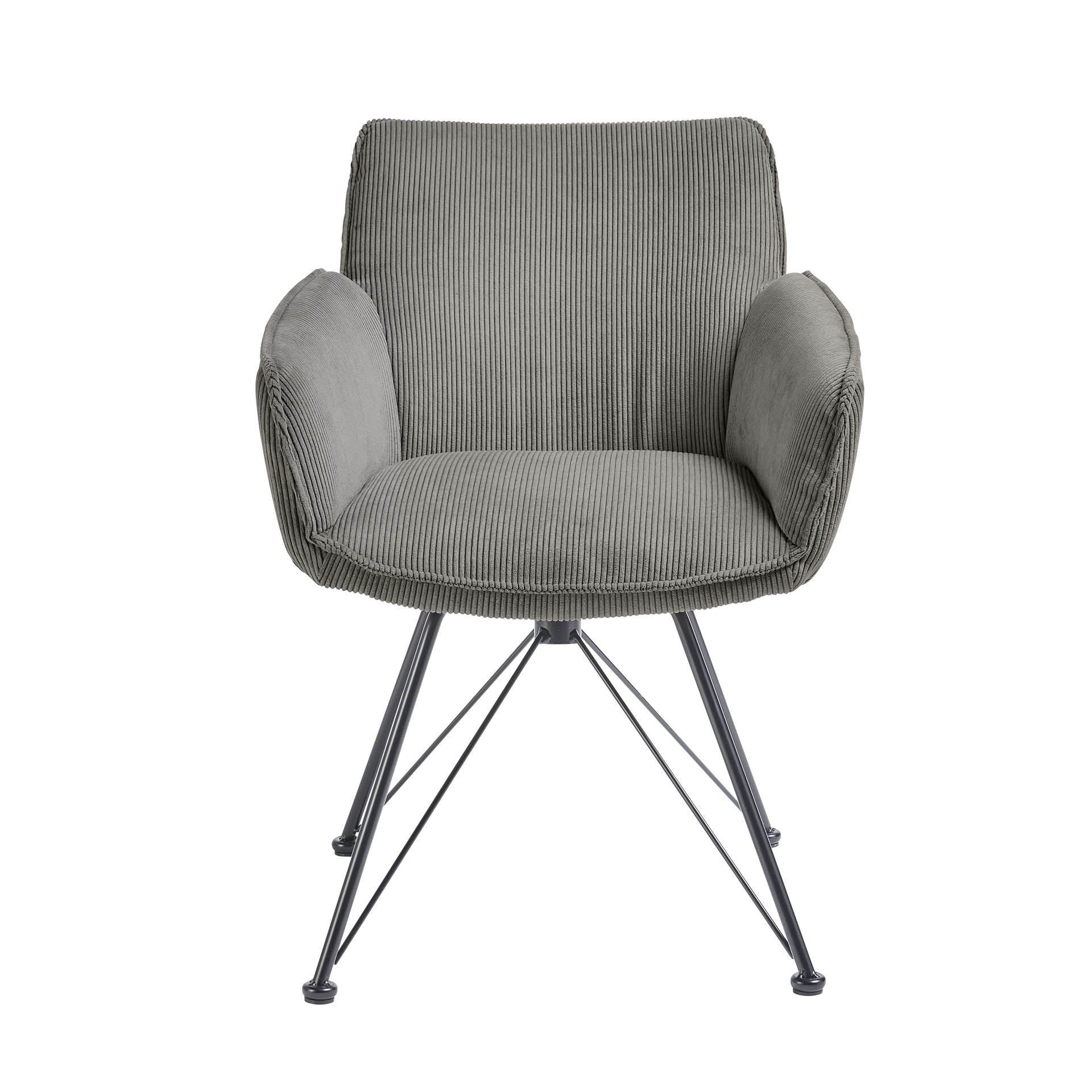 set one by Musterring Armlehnstuhl Frisco Schwarz Bezug Cord Rebel grey