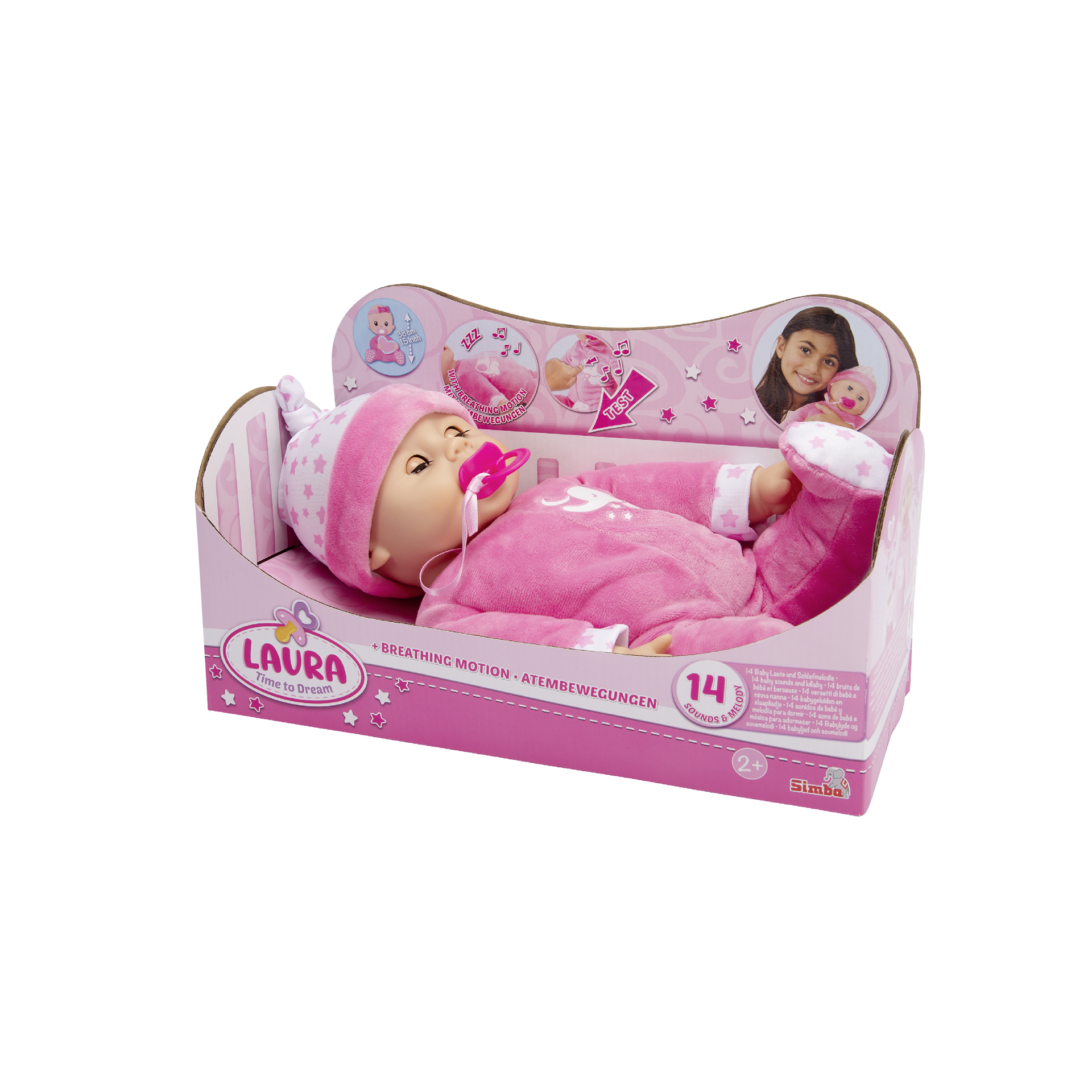 Puppe Laura Schlummerzeit 38cm Rosa Puppe Laura Schlummerzeit 38cm Rosa