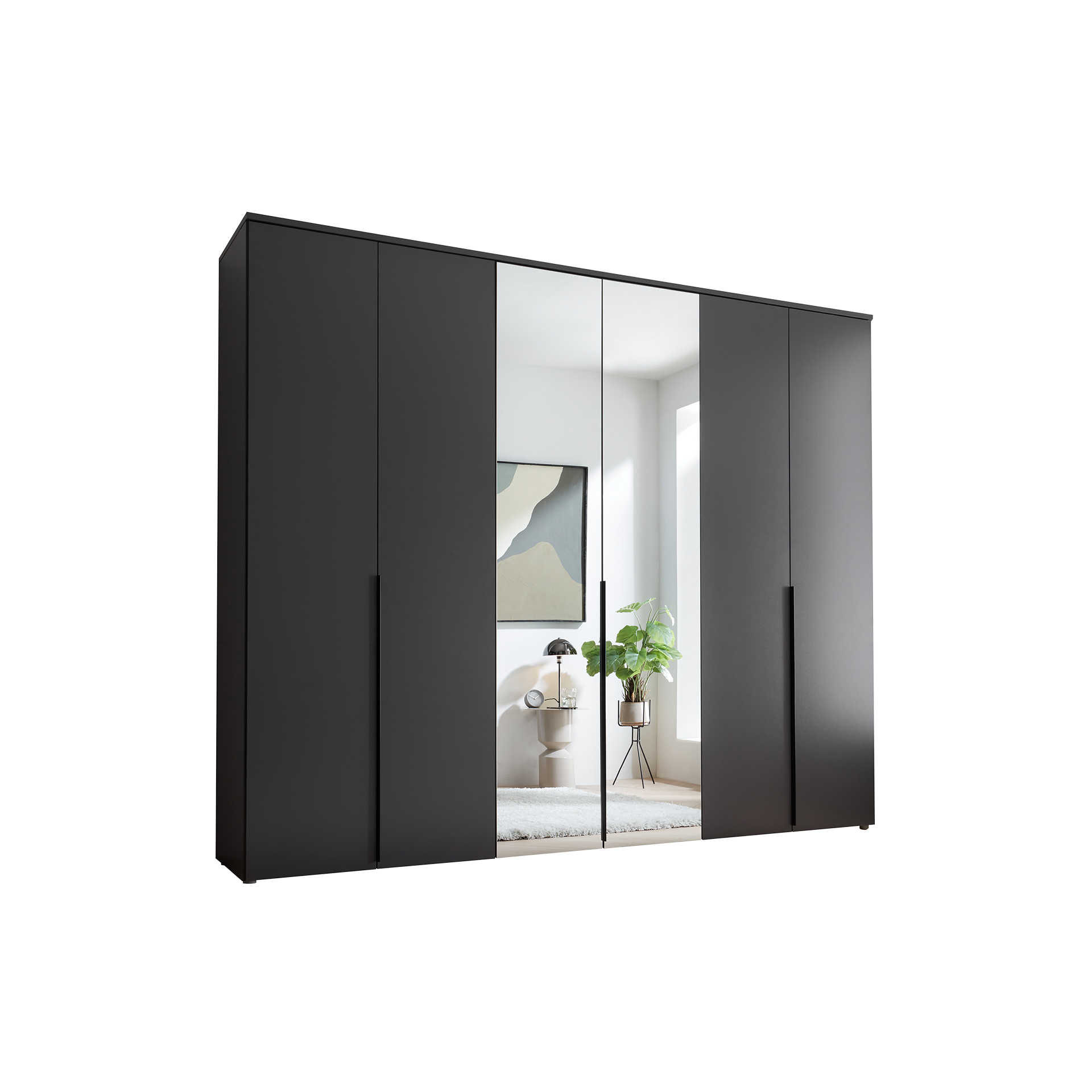 Drehtürenschrank Kenjo 6-türig Grau 52*270*225