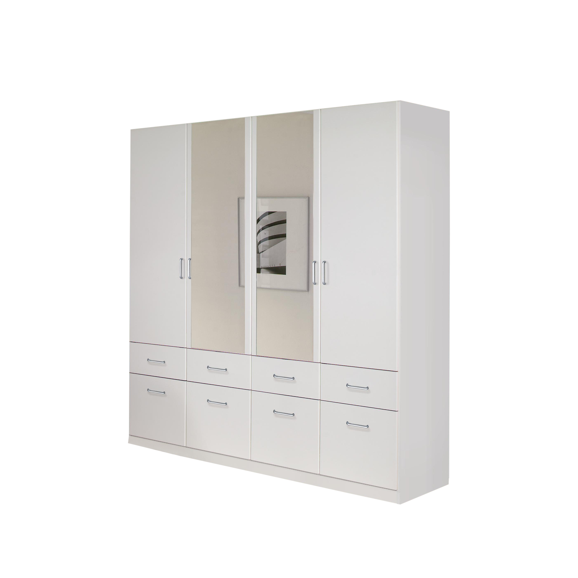 Drehtürenschrank Amy 4-türig Weiß 54*181*197 Drehtürenschrank Amy 4-türig Weiß 54*181*197