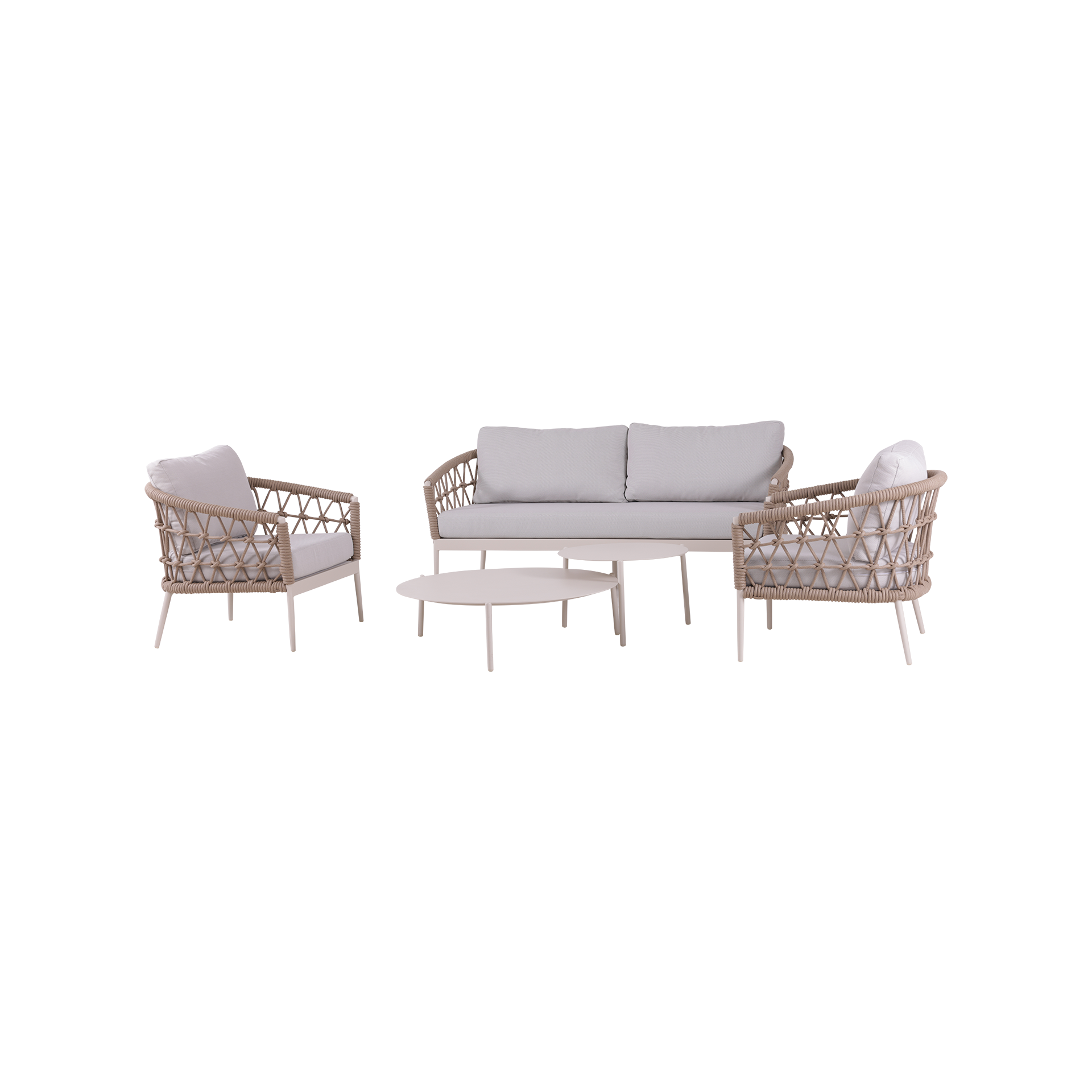 Hogarden Garten-Lounge-Set Mualla 4-teilig Beige