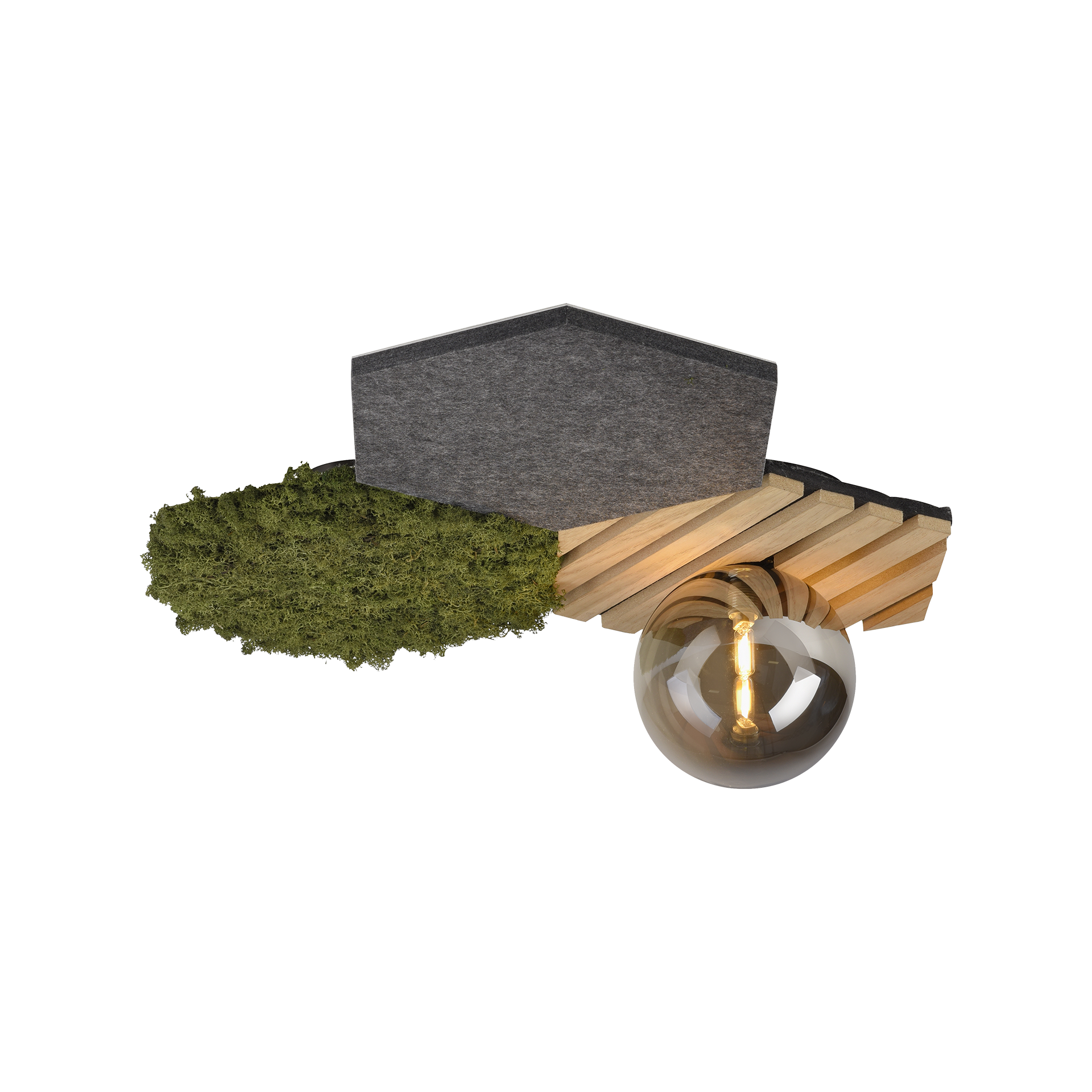 Deckenleuchte GREEN HEX Eichefarben Mehrfarbig Schwarz Deckenleuchte GREEN HEX Eichefarben Mehrfarbig Schwarz