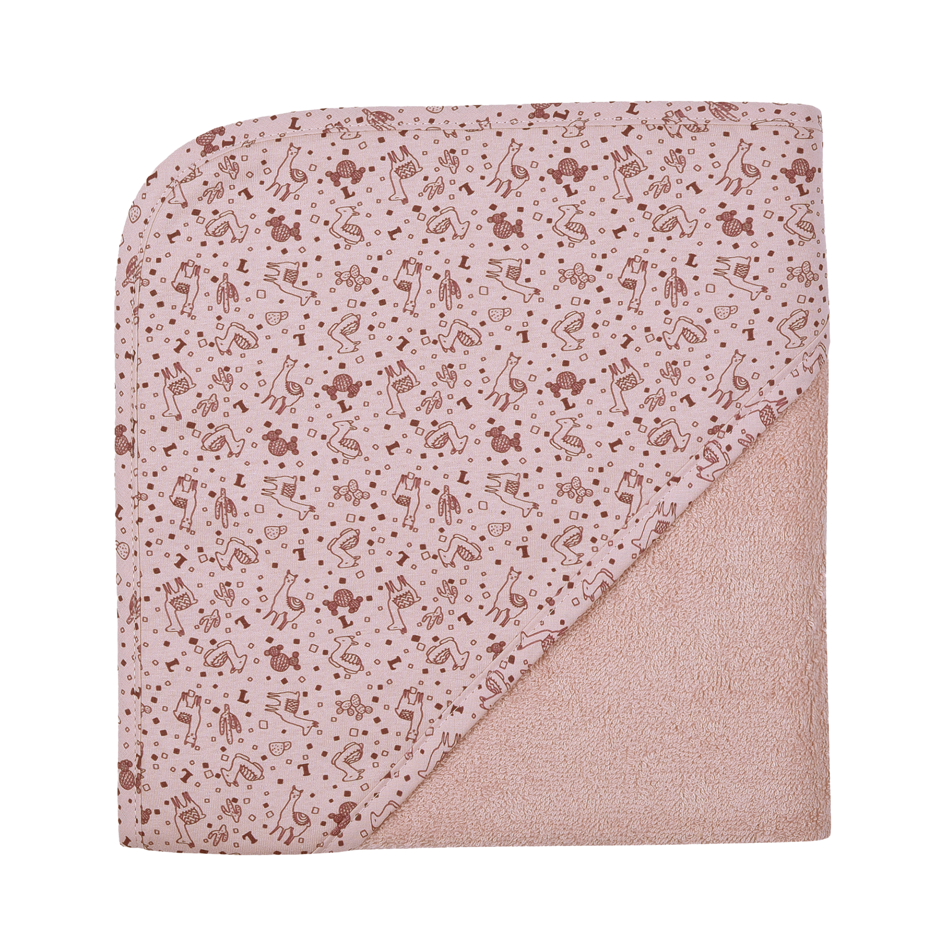 Kapuzenbadetuch Lamas Altrosa Kapuzenbadetuch Lamas Altrosa