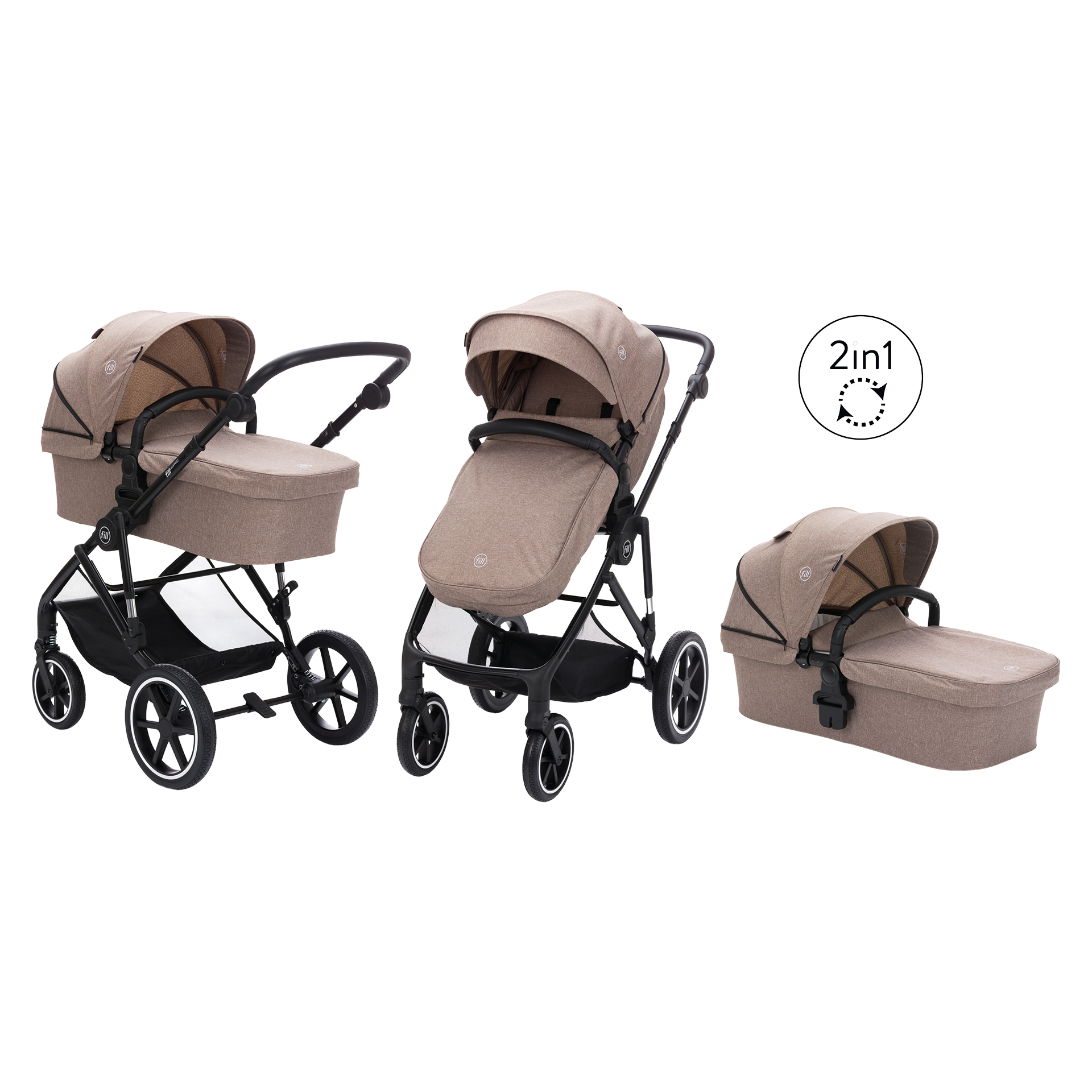 Kombikinderwagen Leopard Air Set 2-teilig sand melange Kombikinderwagen Leopard Air Set 2-teilig sand melange