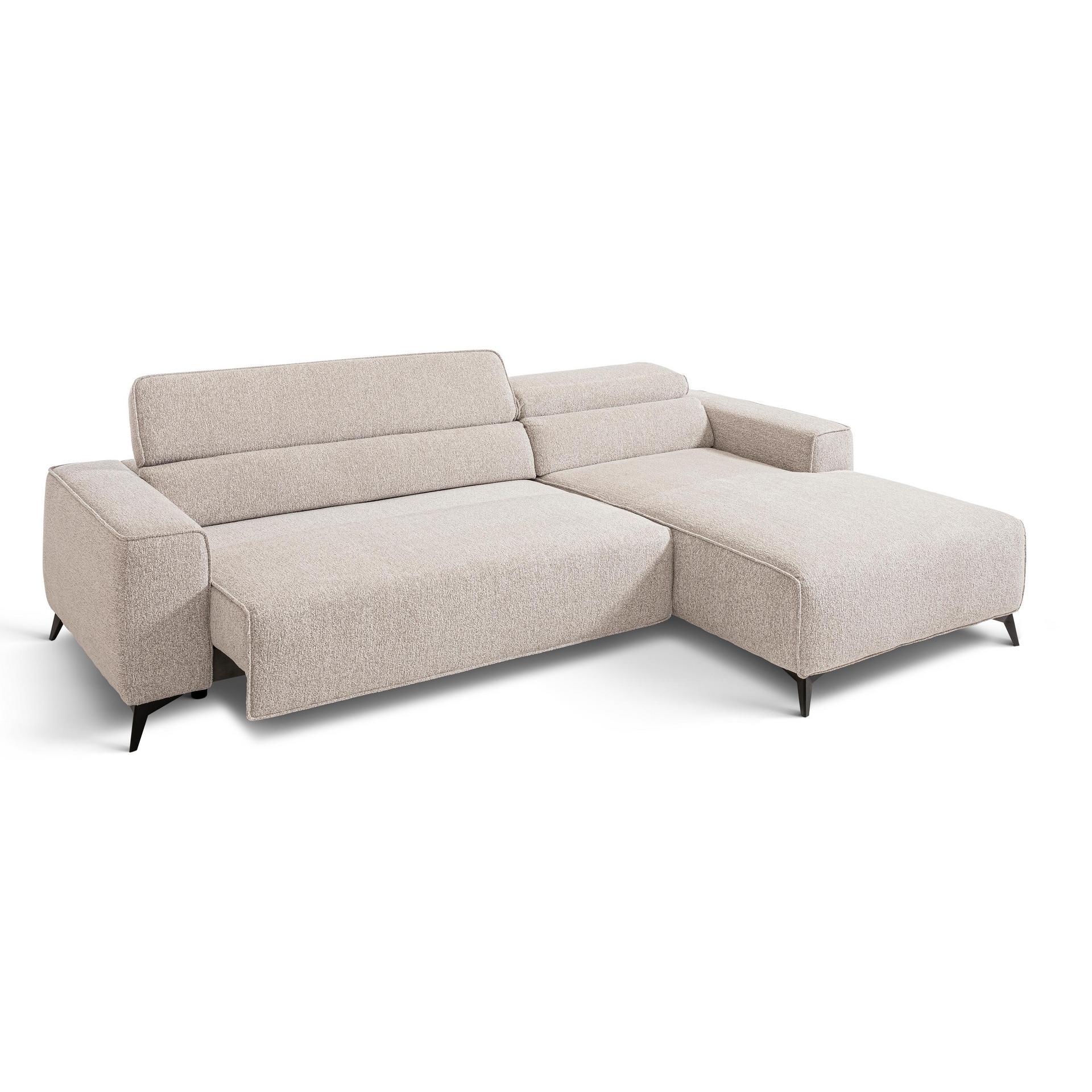 Francesca Garibaldi Ecksofa Paulina Beige Kopfstütze manuell verstellbar Sitztiefe motorisch verstellbar Ottomane rechts Francesca Garibaldi Ecksofa Paulina Beige Kopfstütze manuell verstellbar Sitztiefe motorisch verstellbar Ottomane rechts