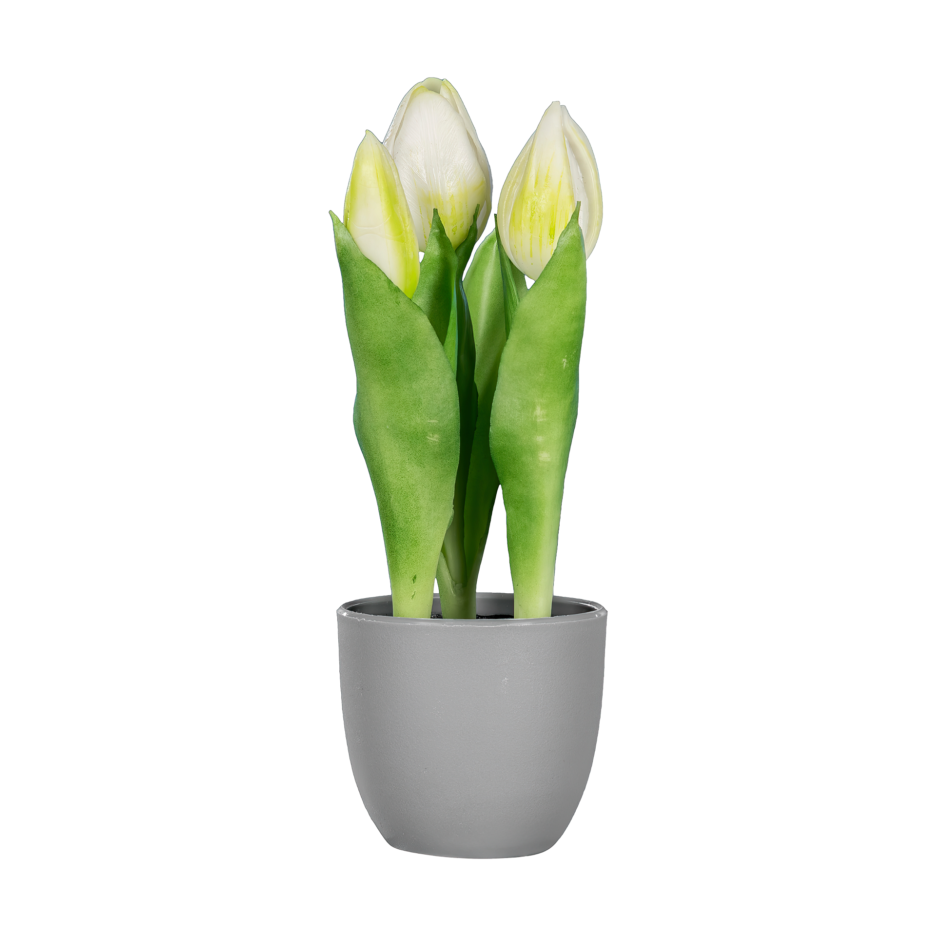Kunstpflanze Tulpen Weiß-Grün-Grau