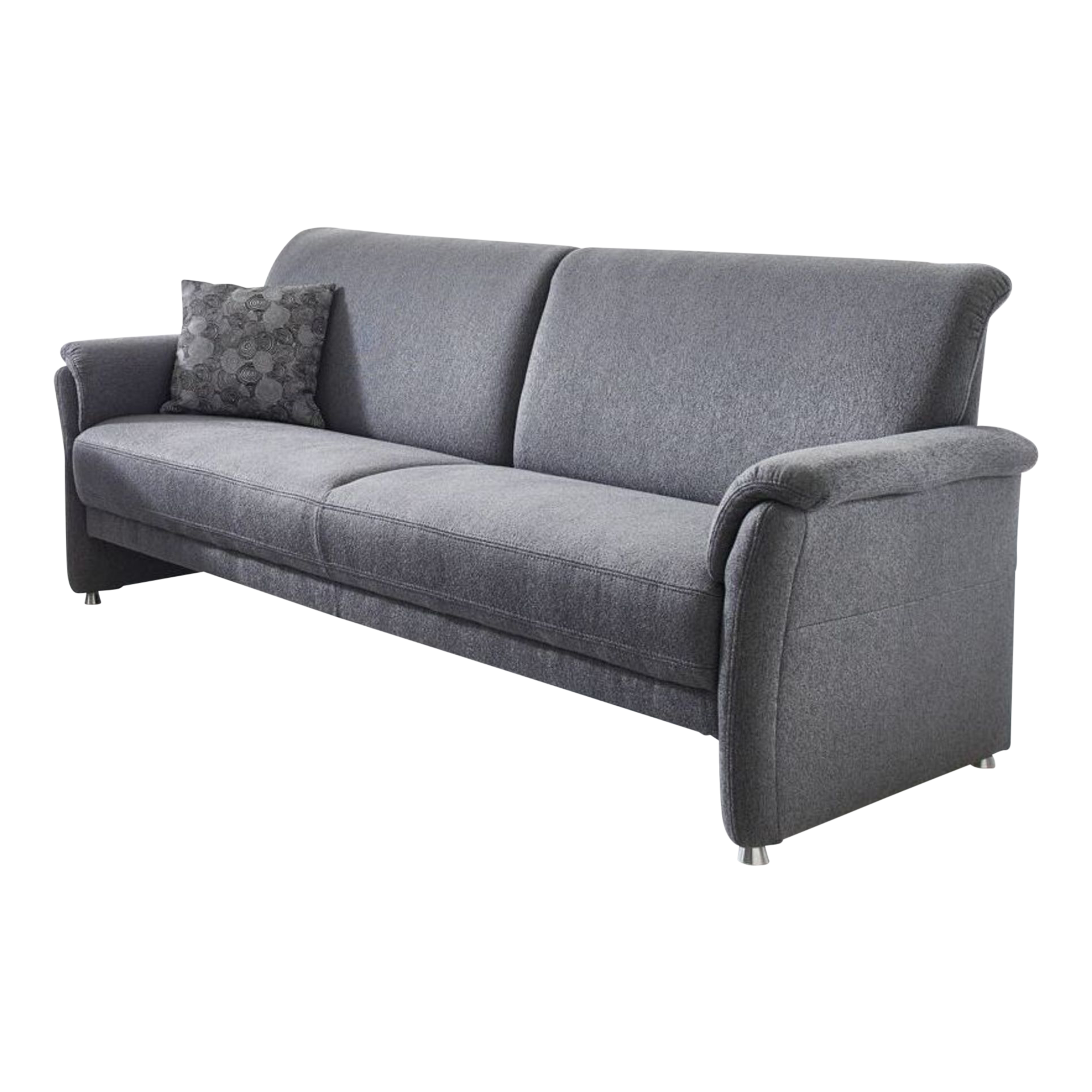 Varioconcept Sofa 2,5-Sitzer Andorre Bezug Carry Grau, Fuß Alufarben