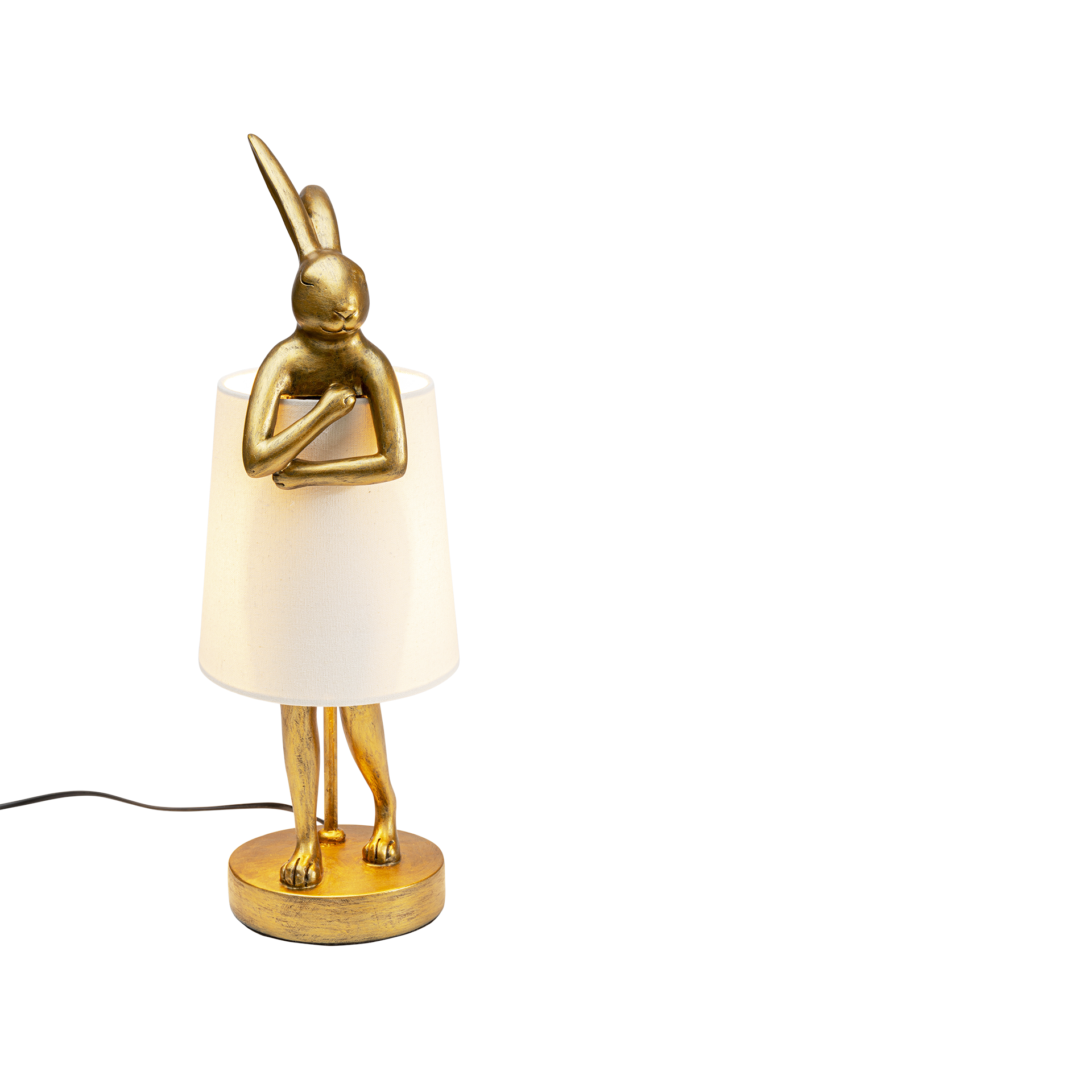 Kare Tischleuchte Animal Rabbit Bezug Weiß, Gold 50 cm Kare Tischleuchte Animal Rabbit Bezug Weiß, Gold 50 cm