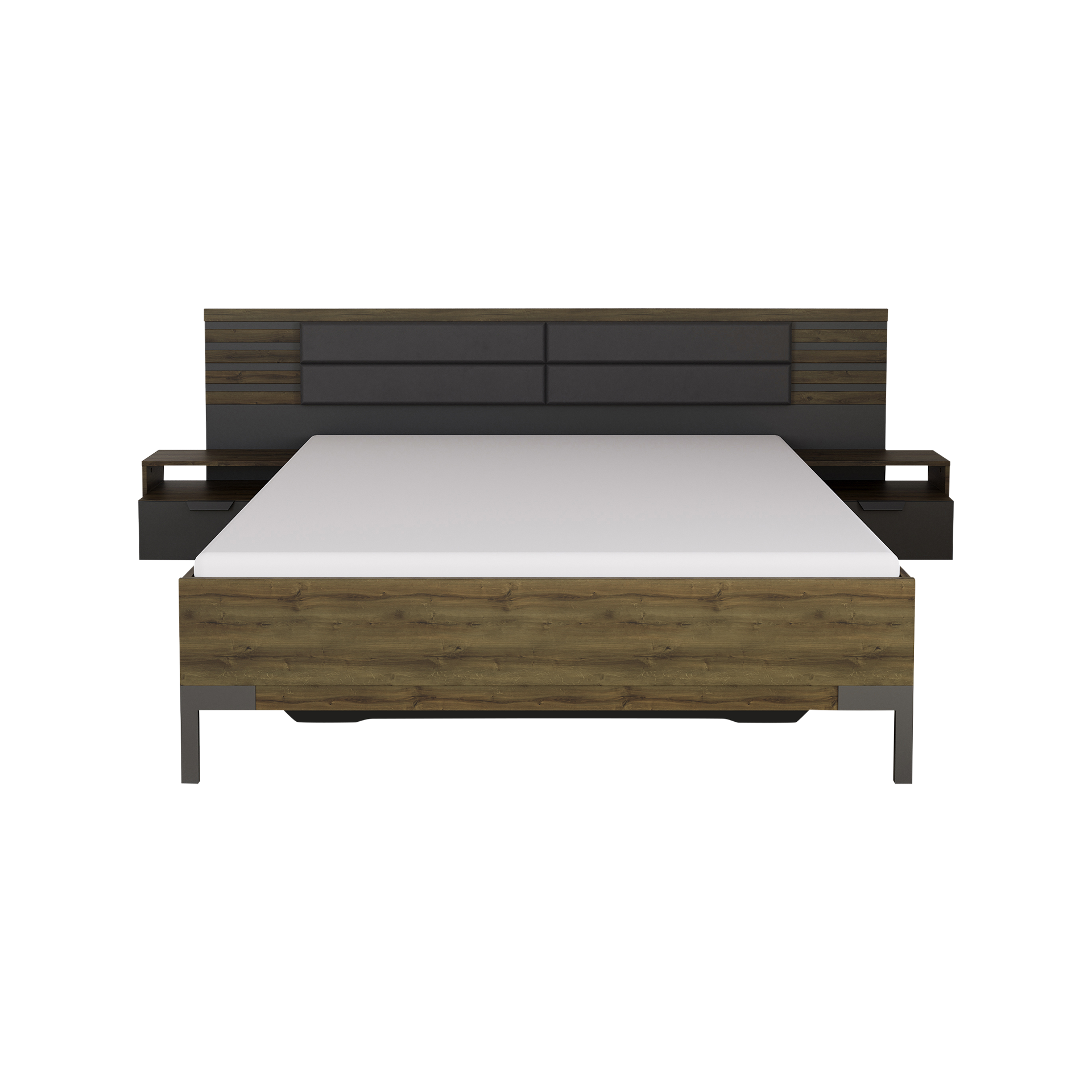 Bettanlage Bart Kopfteil Basalt Absetzung Atlantic Oak Gestell Grau-Metallic Griff Grau-Metallic 160x200 cm Bettanlage Bart Kopfteil Basalt Absetzung Atlantic Oak Gestell Grau-Metallic Griff Grau-Metallic 160x200 cm