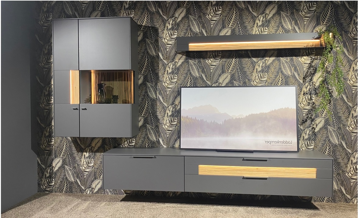 Francesca Garibaldi Wohnwand Linee Living Grau 42.4*316*214.5 Francesca Garibaldi Wohnwand Linee Living Grau 42.4*316*214.5