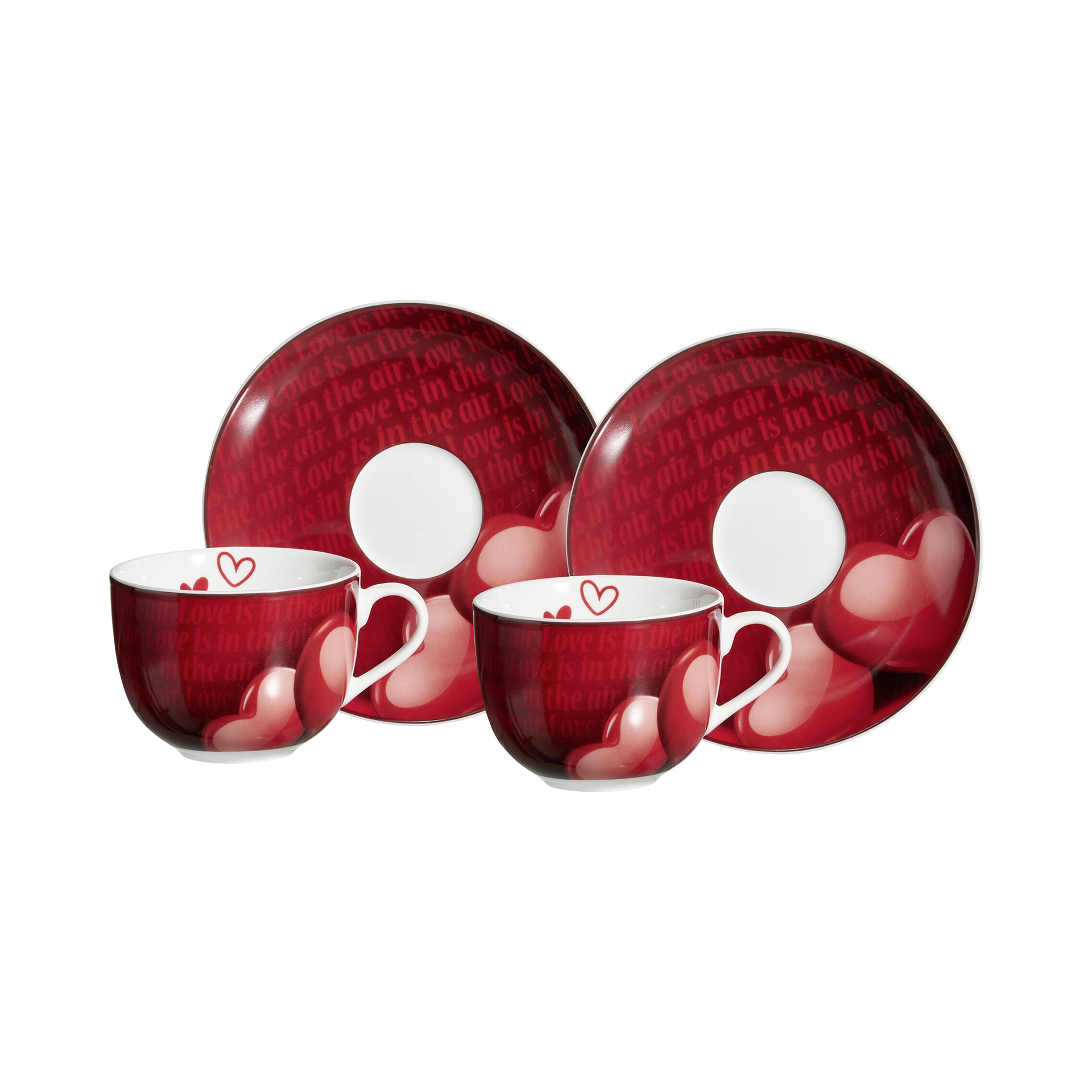 Cappuccino-Set Amore 4-teilig Rot Cappuccino-Set Amore 4-teilig Rot
