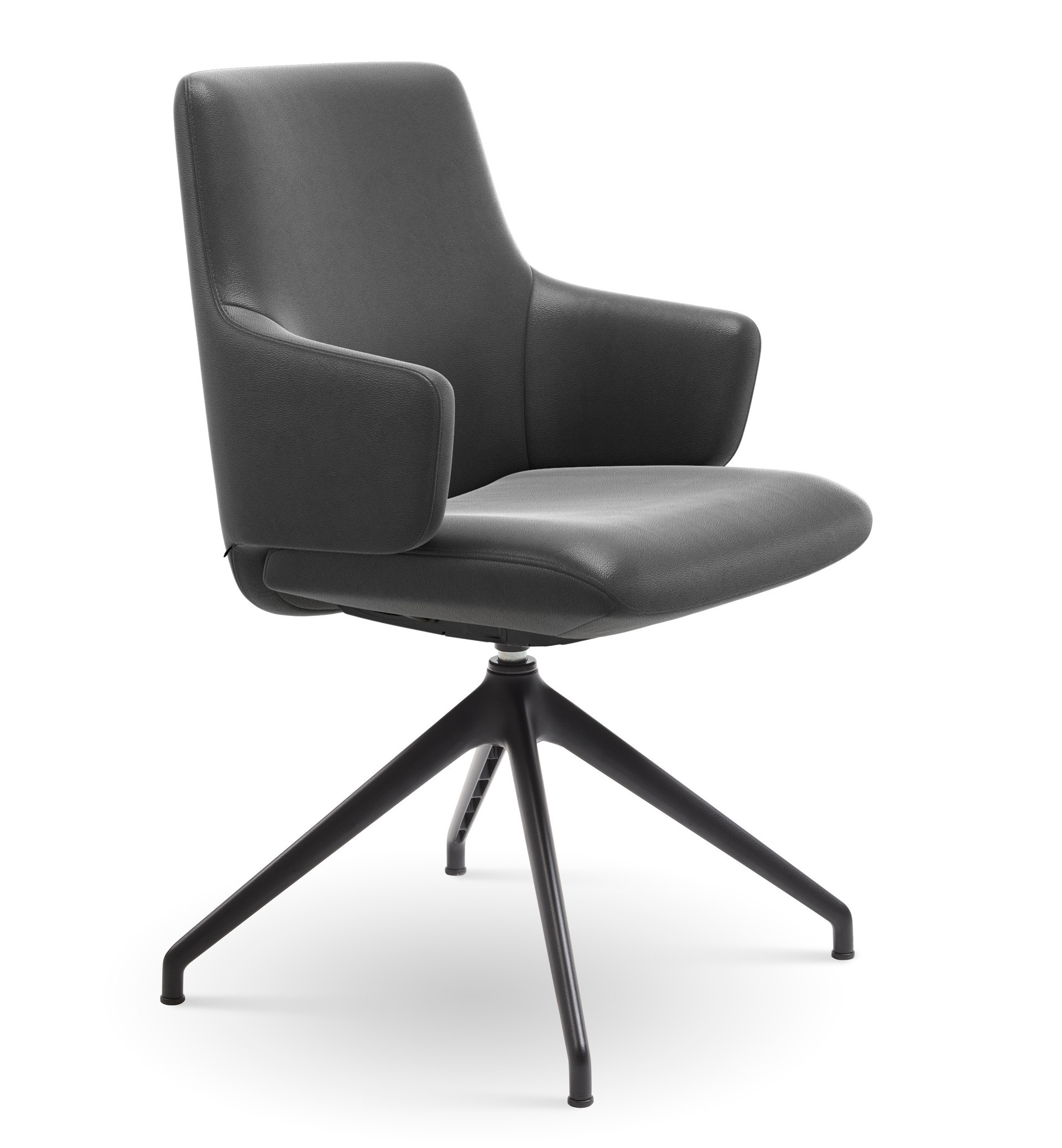 Stressless Armlehnstuhl Laurel (L) Bezug Leder Batick Grey 79, Gestell Mattschwarz 45 Stressless Armlehnstuhl Laurel (L) Bezug Leder Batick Grey 79, Gestell Mattschwarz 45