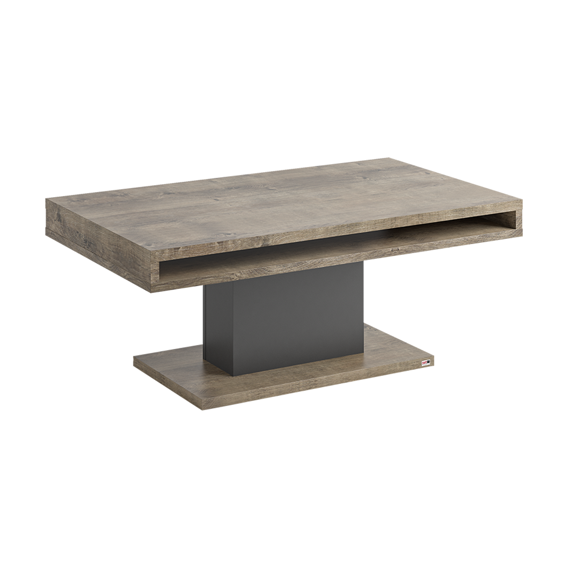 set one by Musterring Couchtisch Lancaster Grau Anthrazit Eiche Ribbeck Cognac Nachbildung